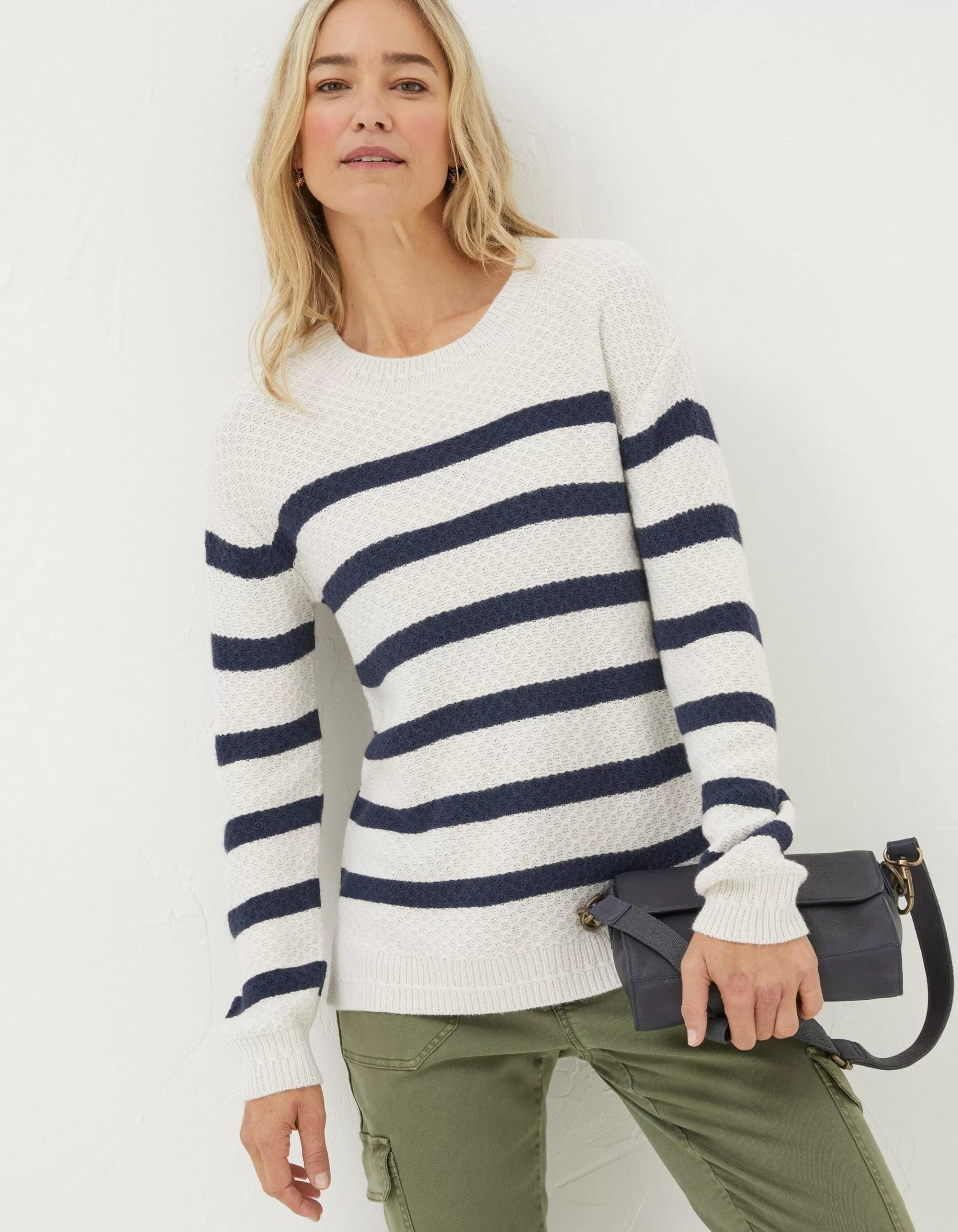 Best FatFace Ellie Stripe Jumper Ivory