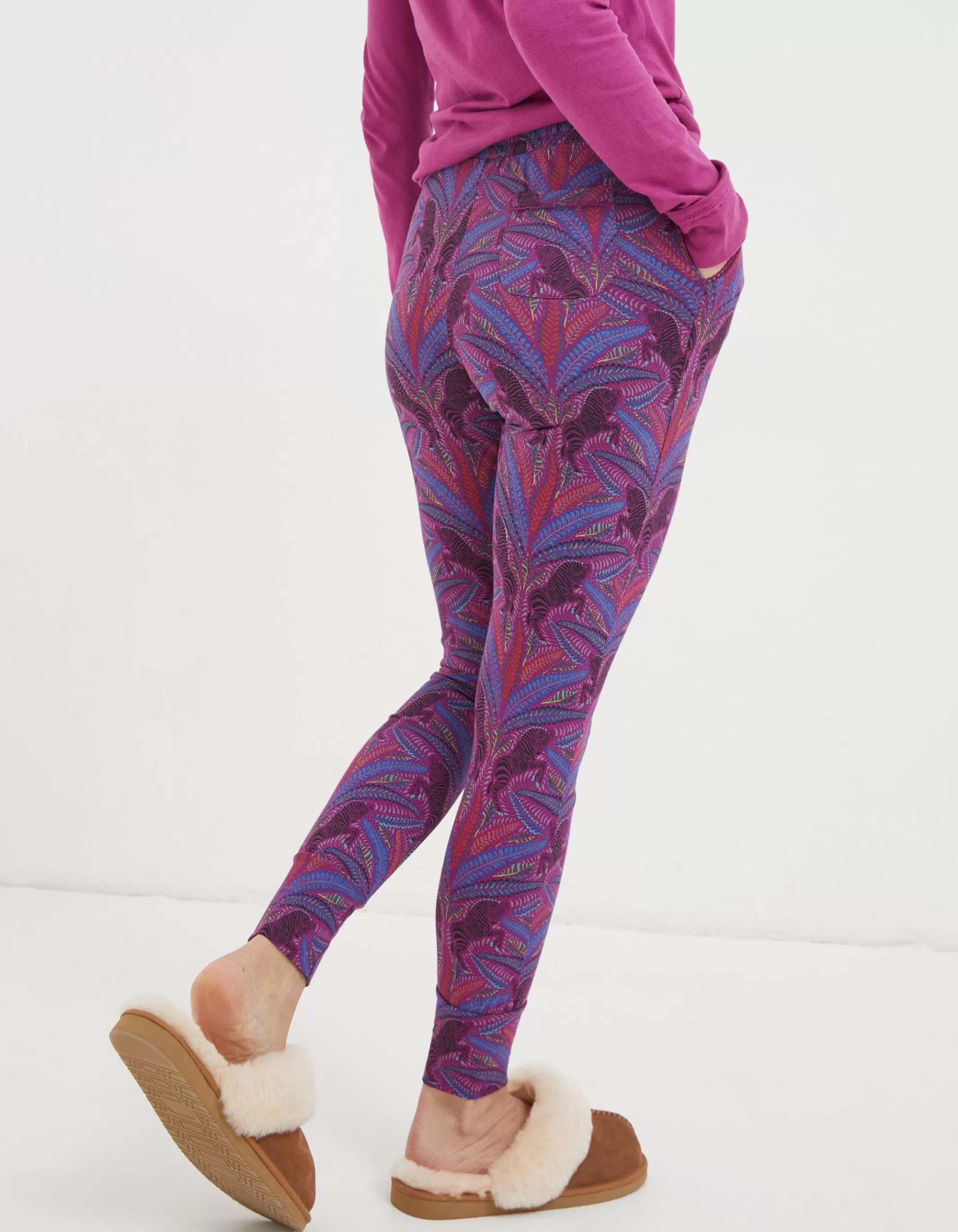Online FatFace Ellie Zebra Leggings Fuchsia Pink