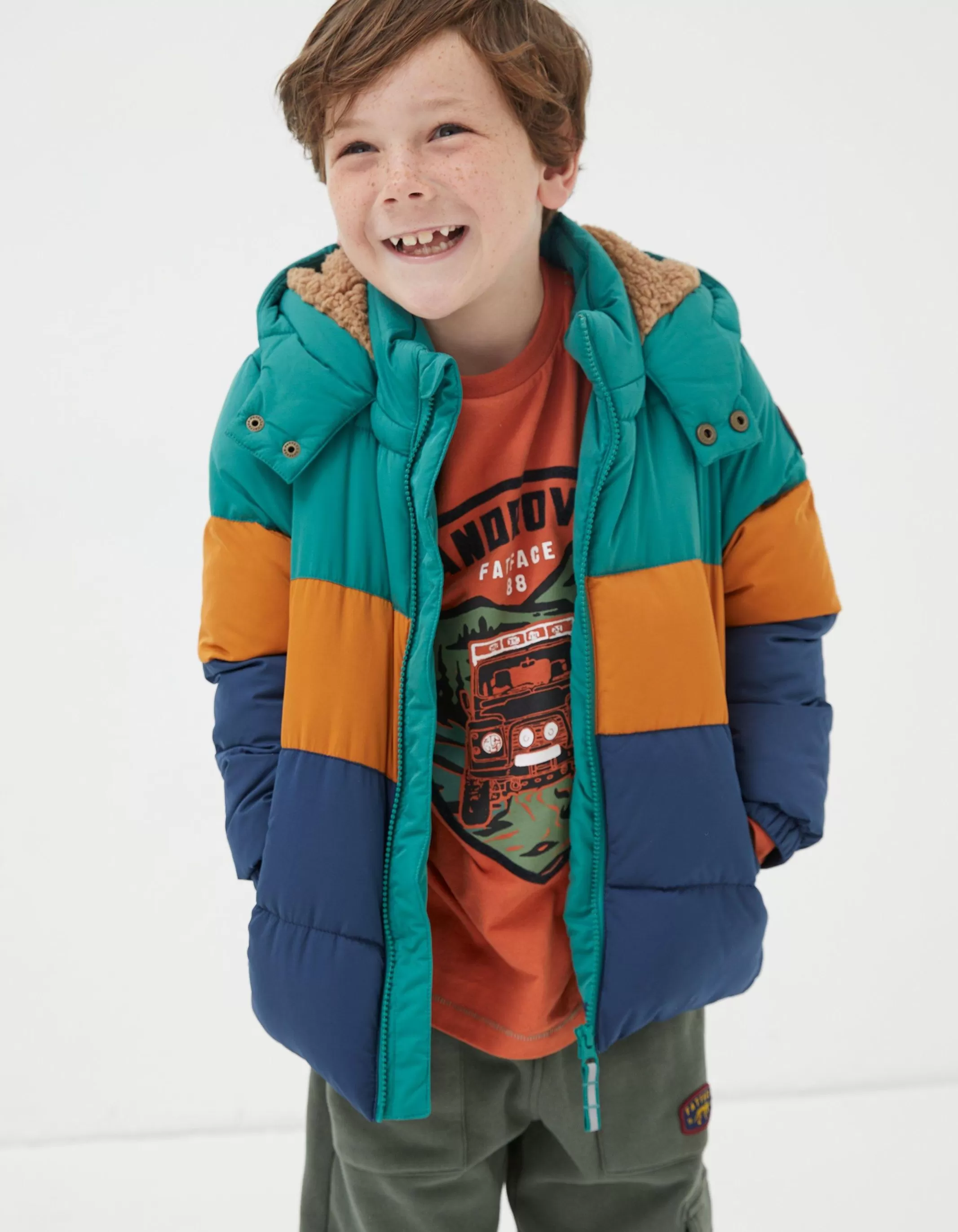 New FatFace Ellis Padded Jacket Jade Green