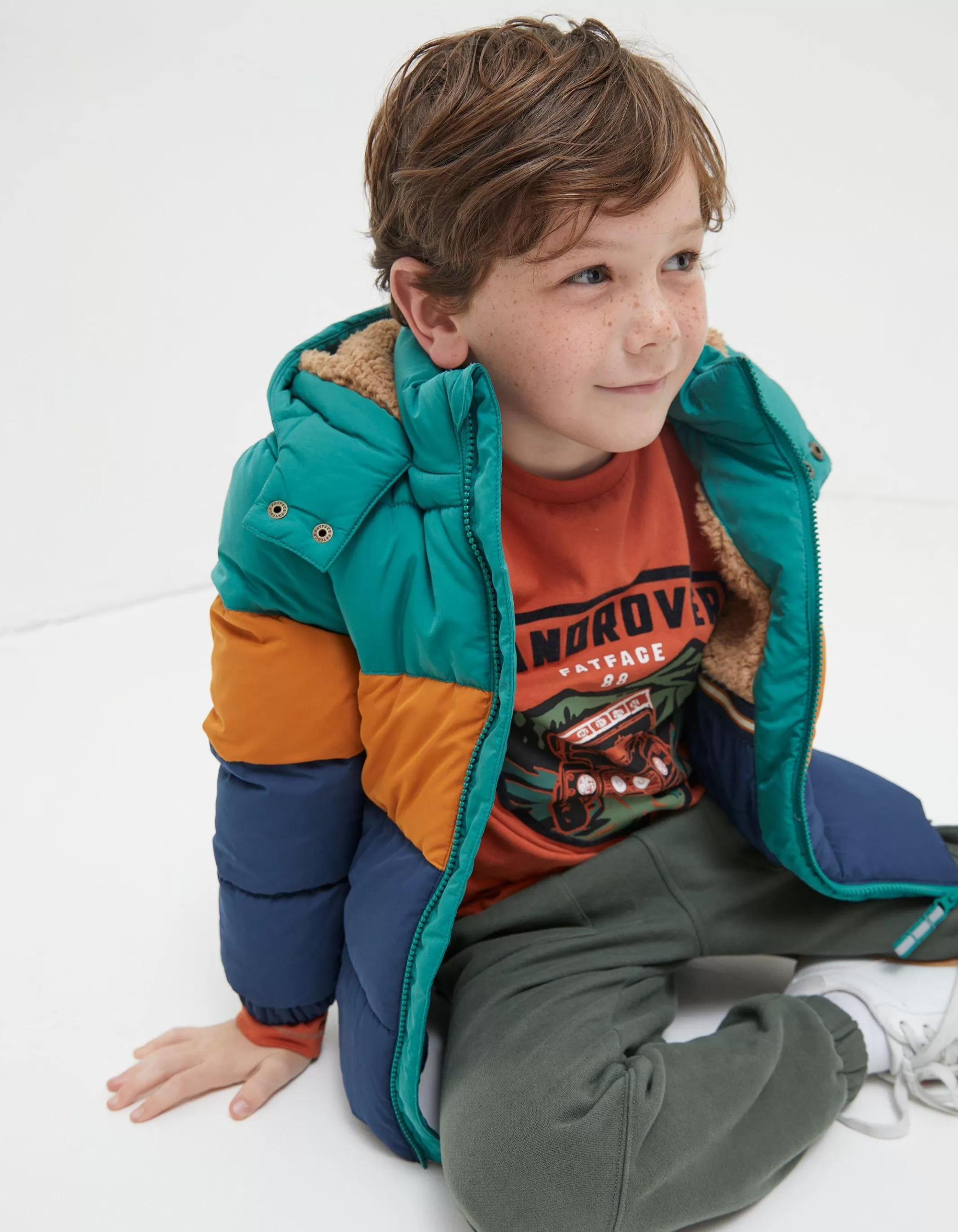 New FatFace Ellis Padded Jacket Jade Green