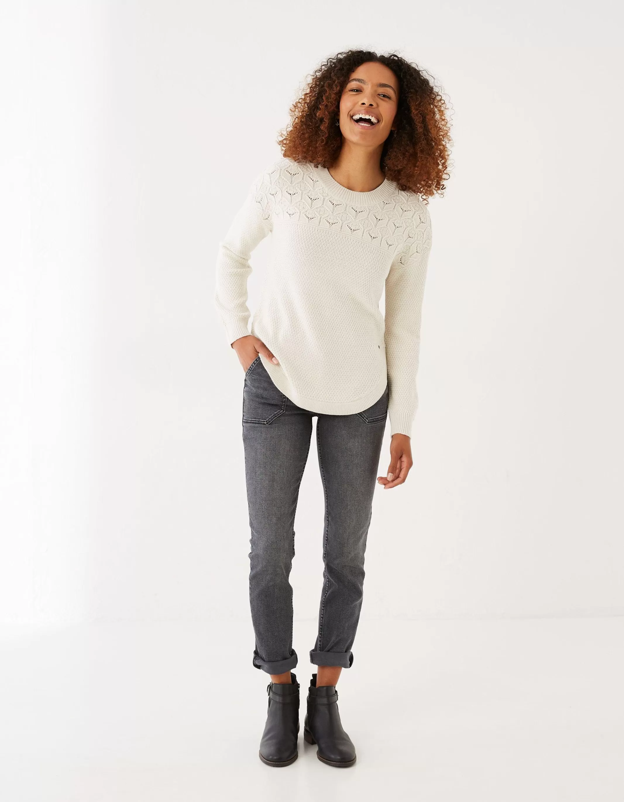 Clearance FatFace Emmy Jumper Ivory