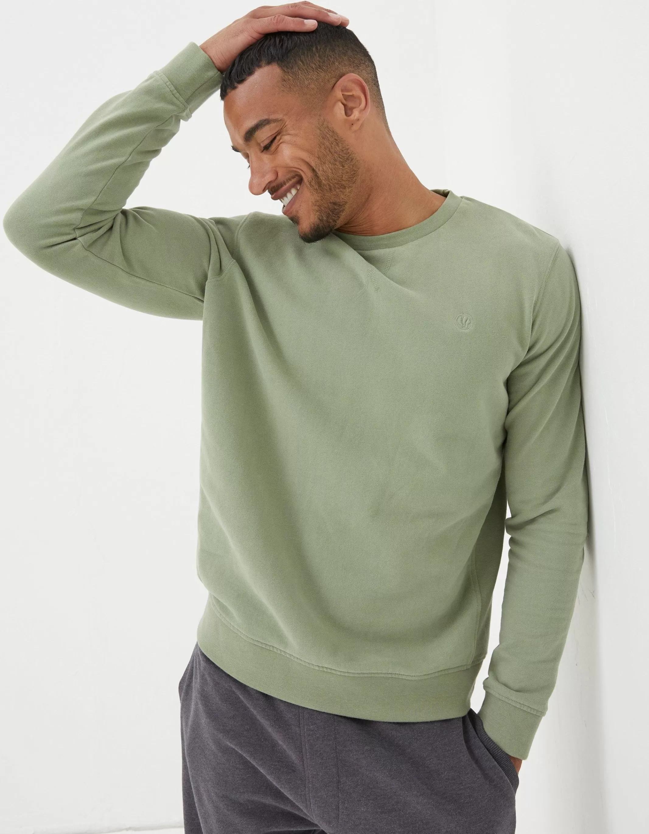 Clearance FatFace Emsworth Crew Neck Sweatshirt Light Green