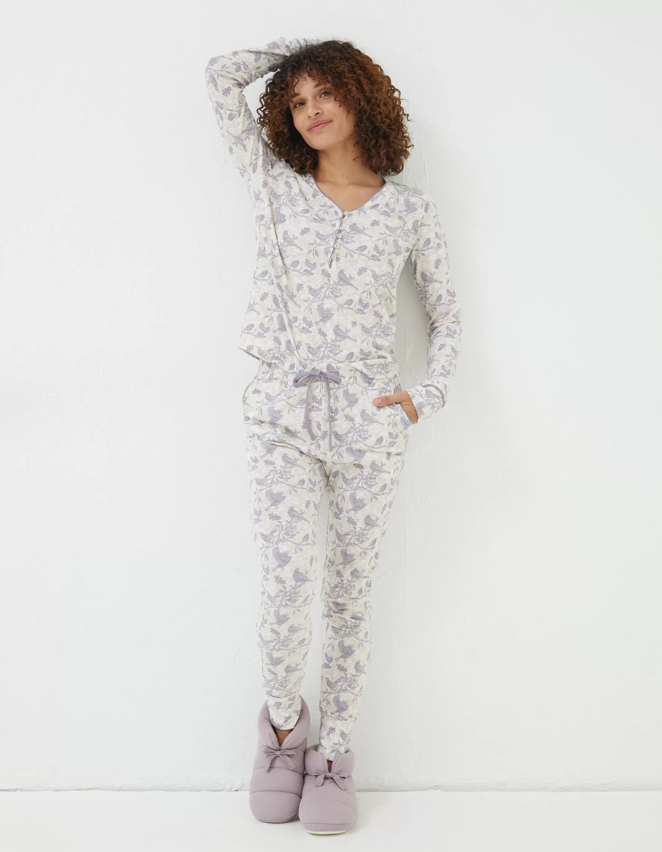 New FatFace Estelle Birds Set Ivory