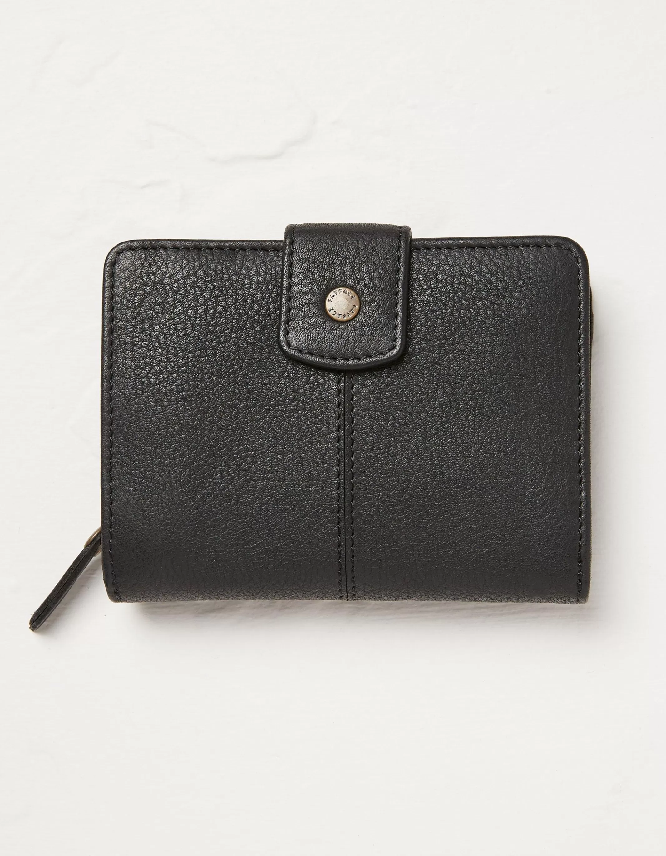 Shop FatFace Etta Leather Zip Purse Black