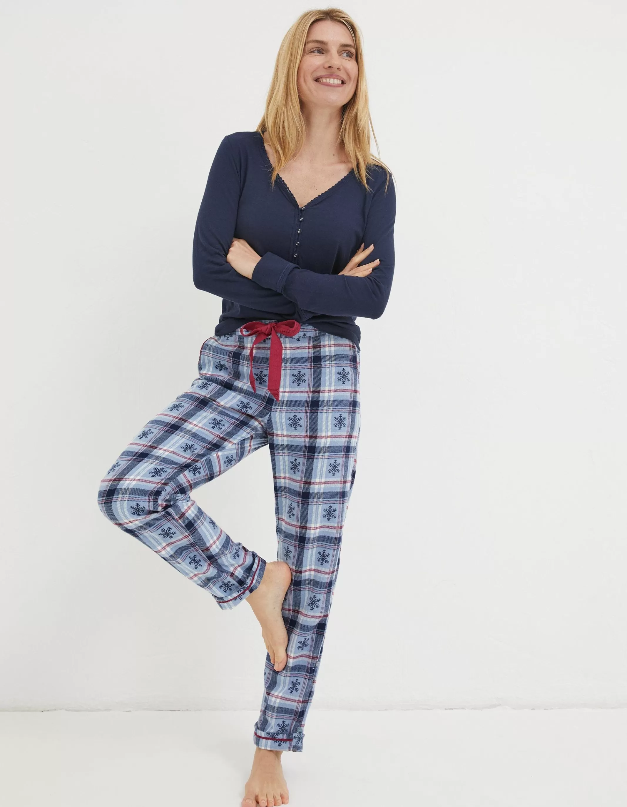 Online FatFace Eva Snowflake Bottoms Washed Blue