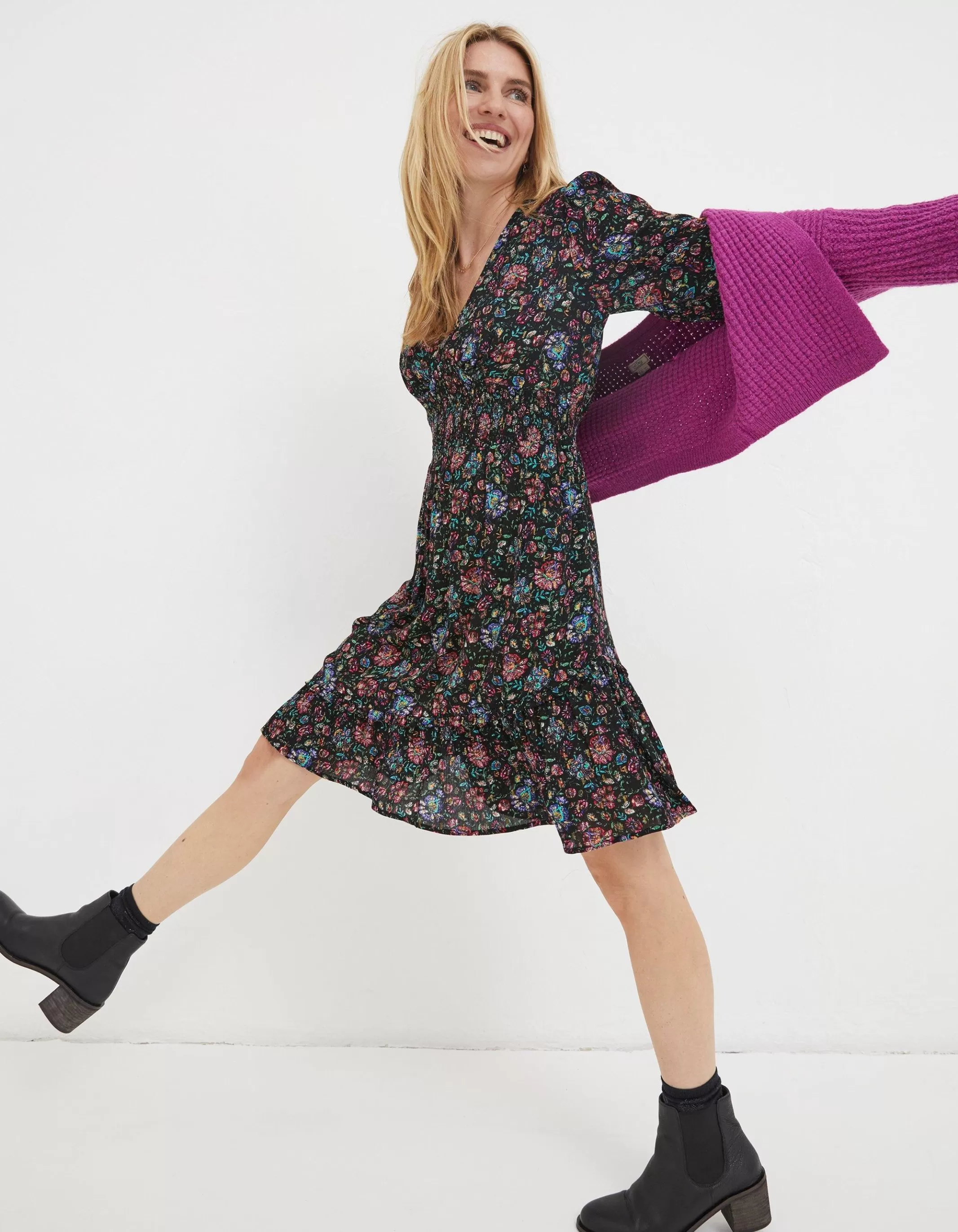 Cheap FatFace Farah Floral Dress Multi
