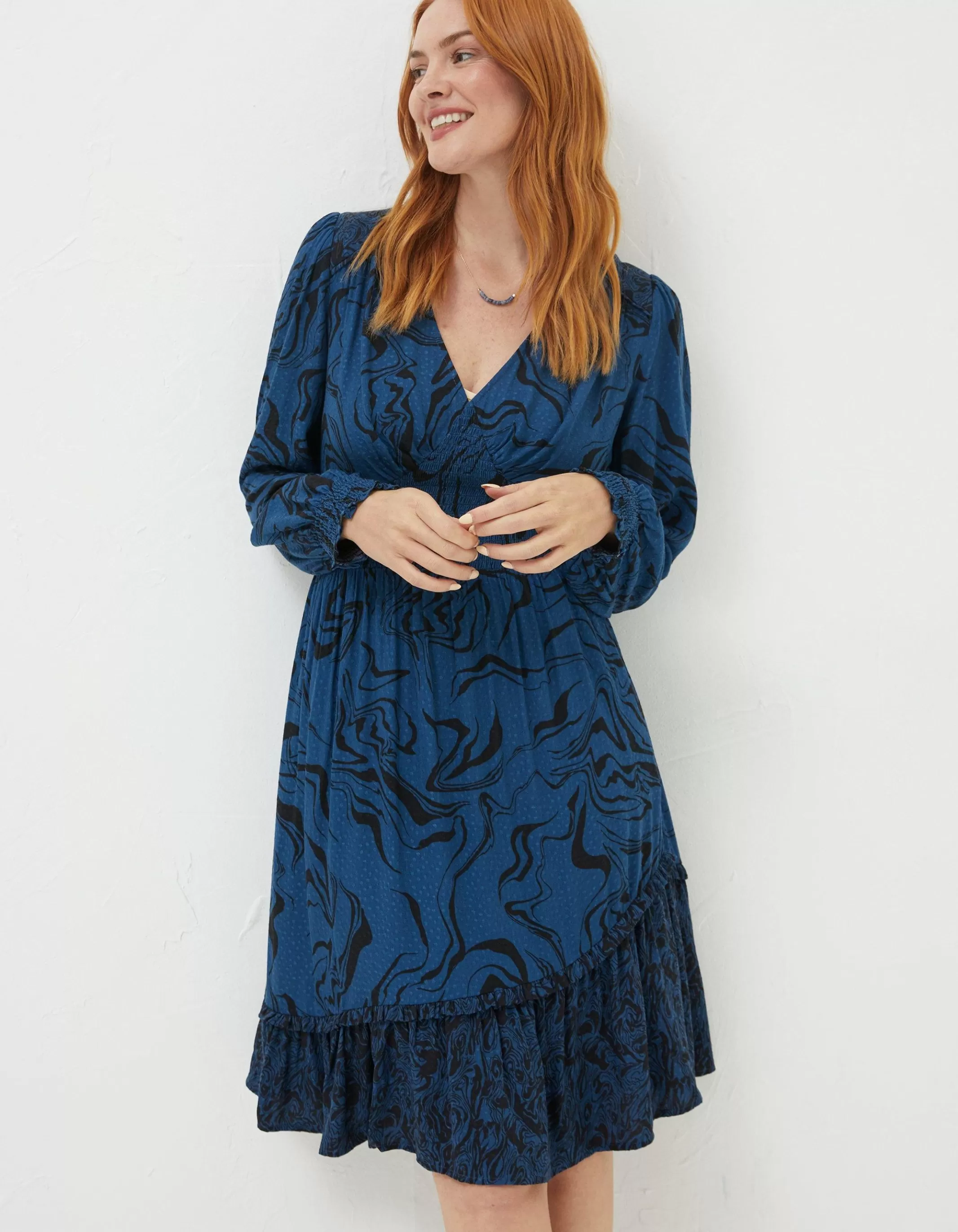 Outlet FatFace Farah Marble Dress Teal Blue