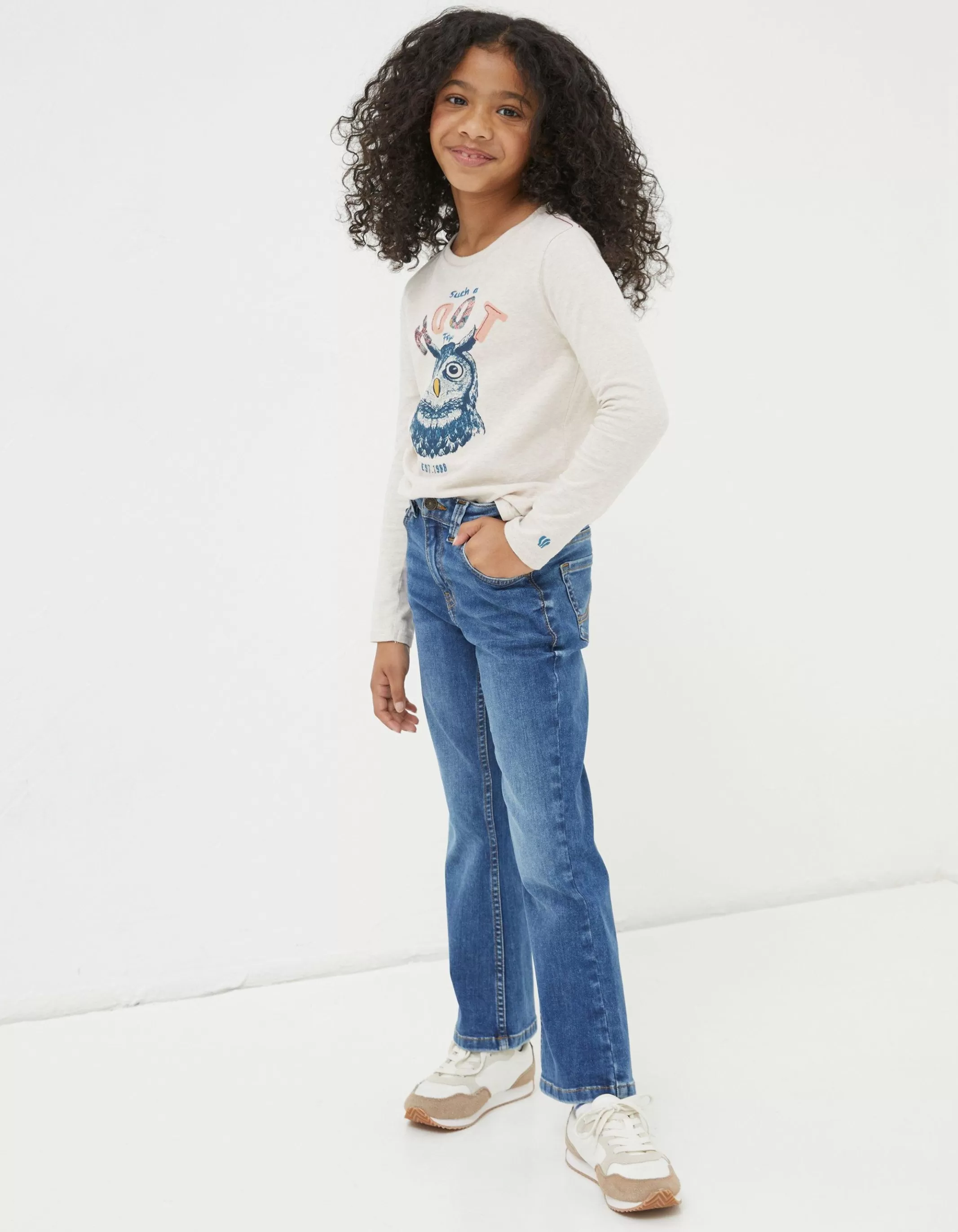 Fashion FatFace Farley Flared Denim Jeans Denim Blue