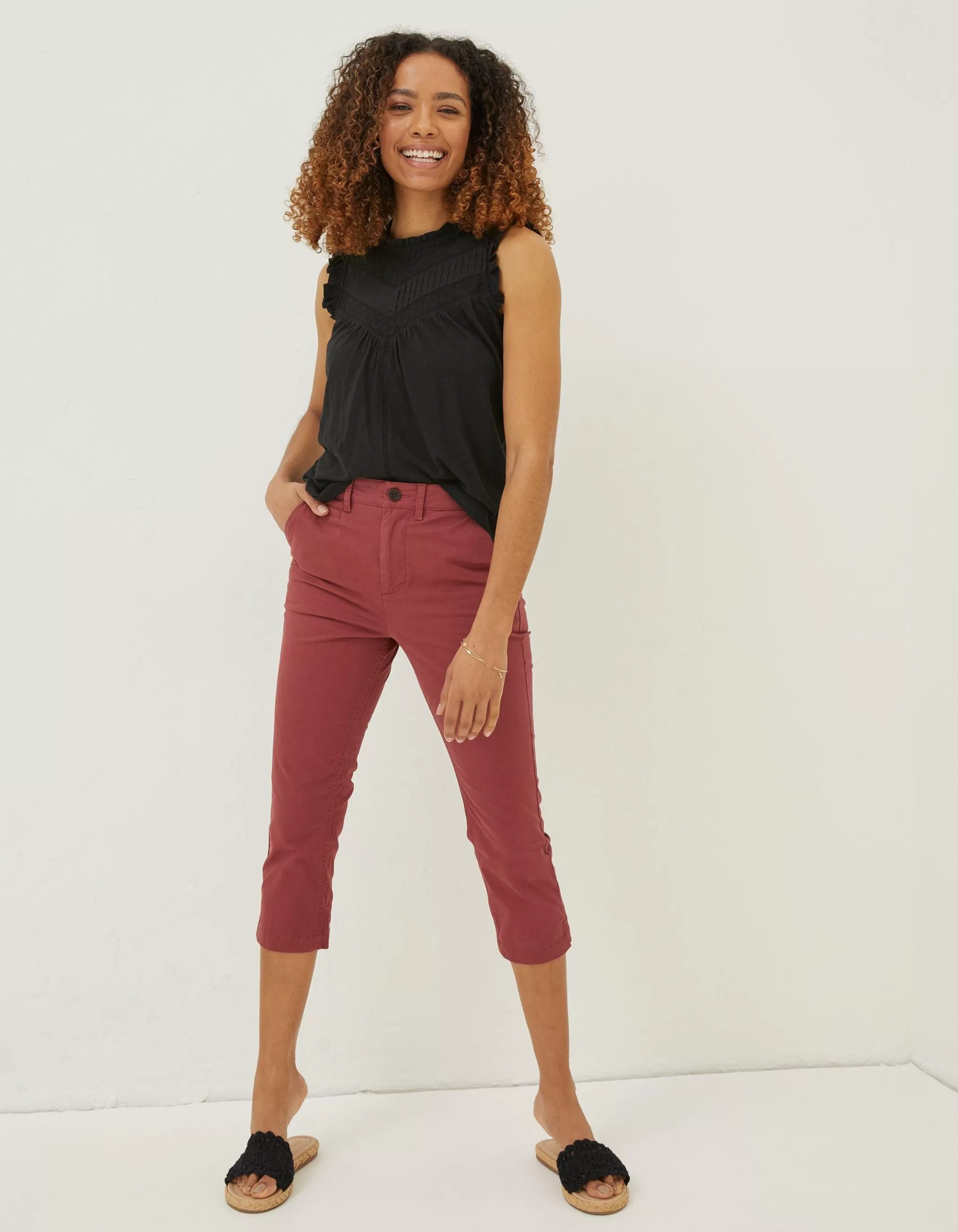 Store FatFace Farnham Cropped Chinos Washed Red