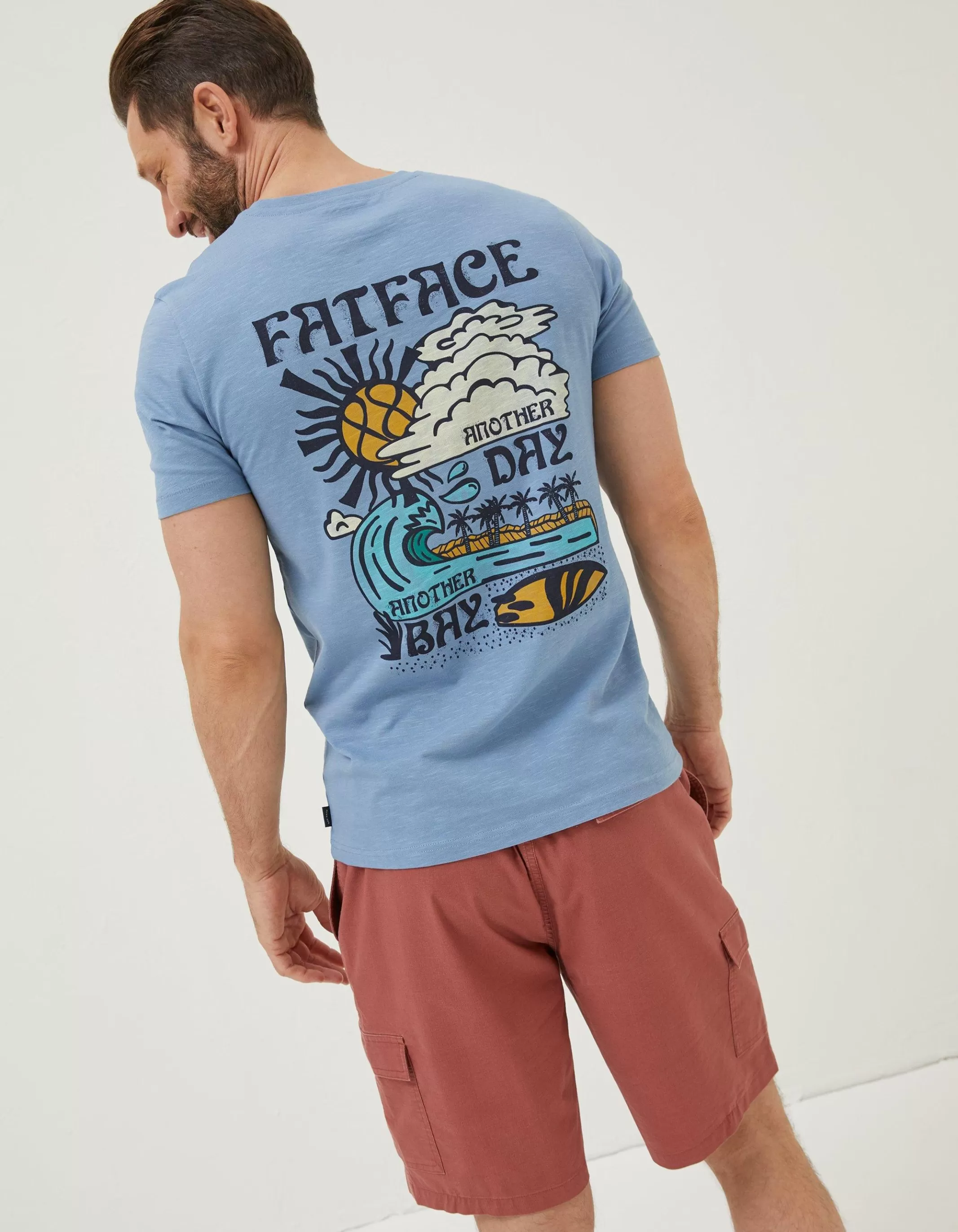 Best FatFace Another Day T-Shirt Chambray Blue