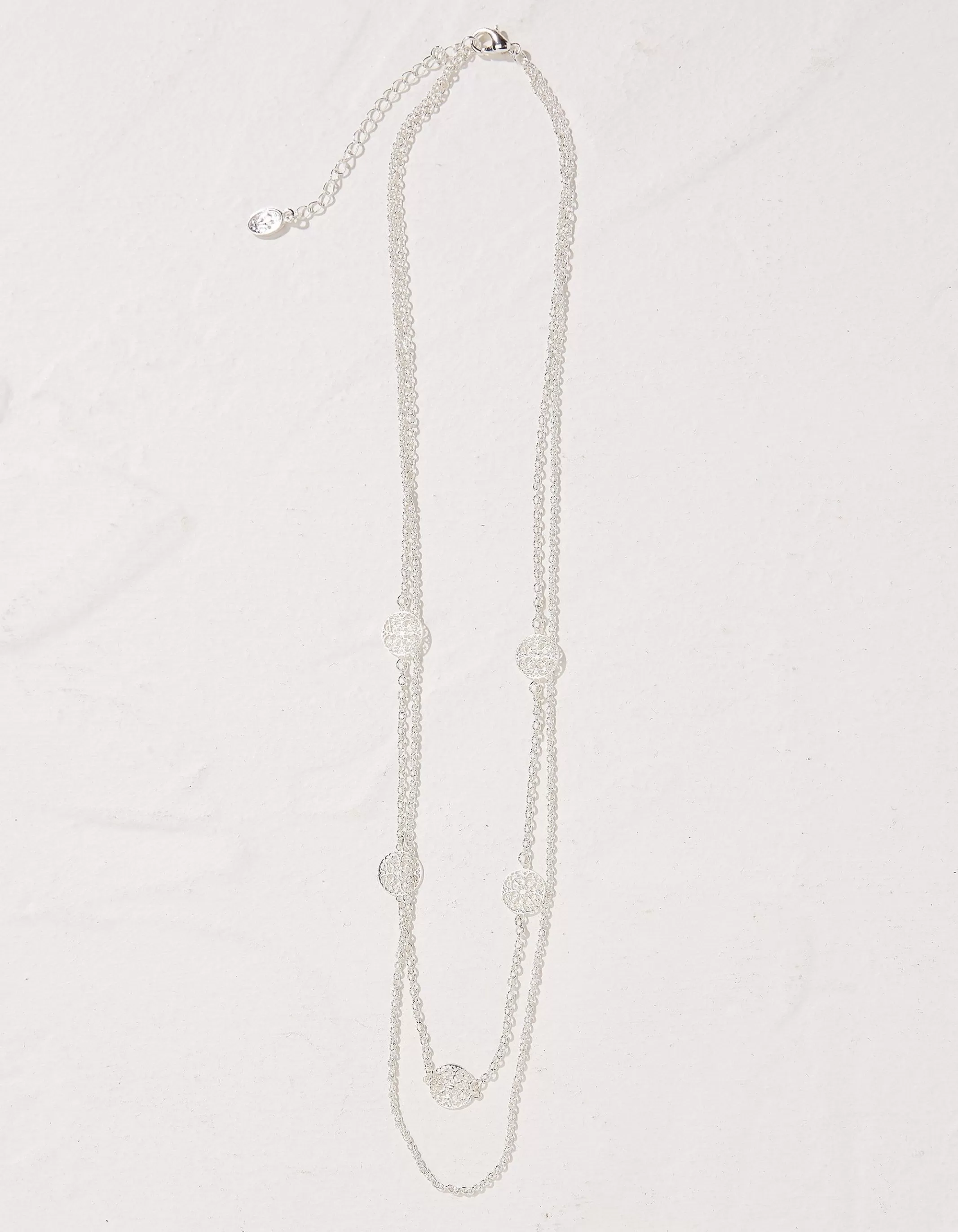 Online FatFace Filagree Disc Necklace Silver