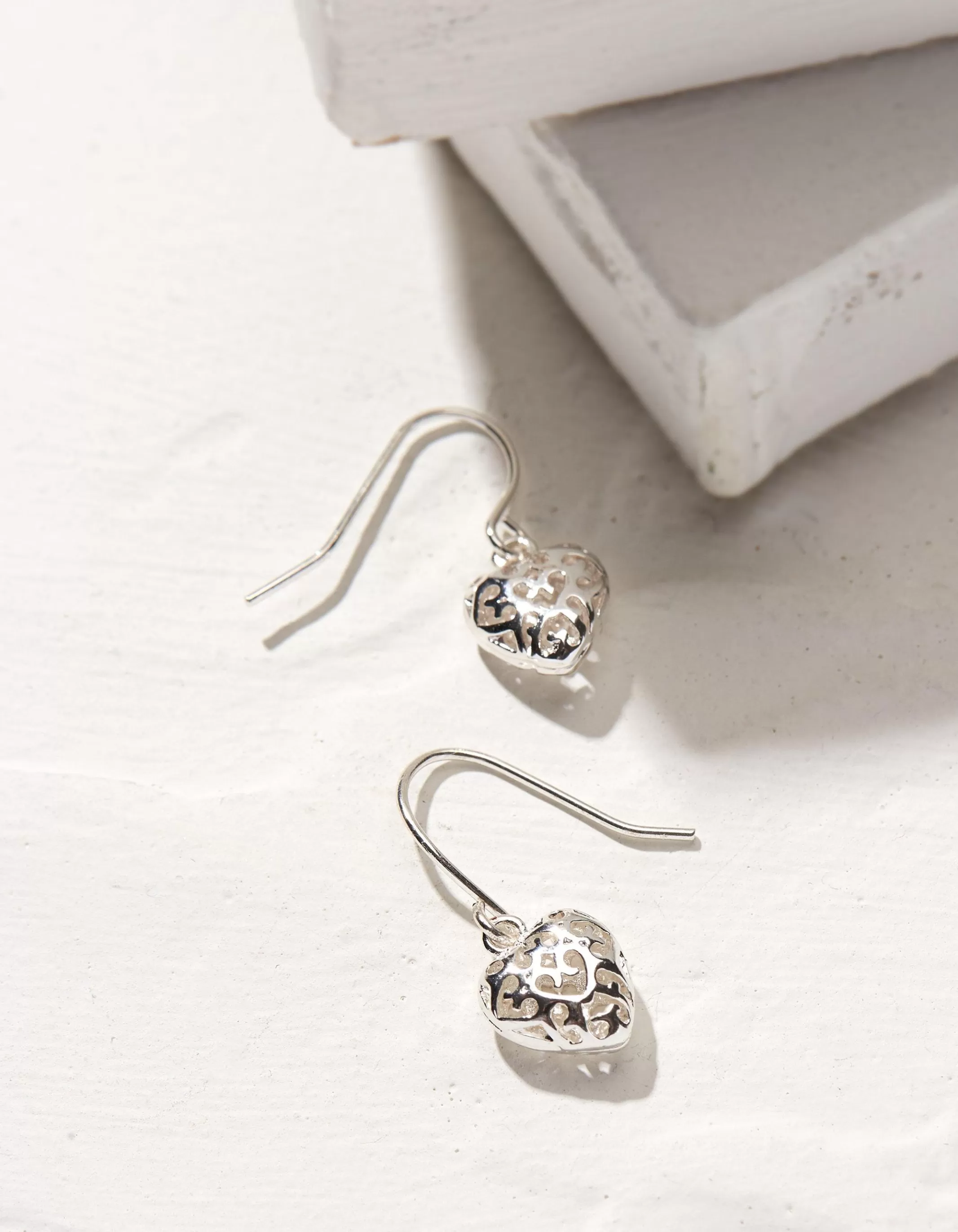 Store FatFace Filagree Heart Earrings Silver