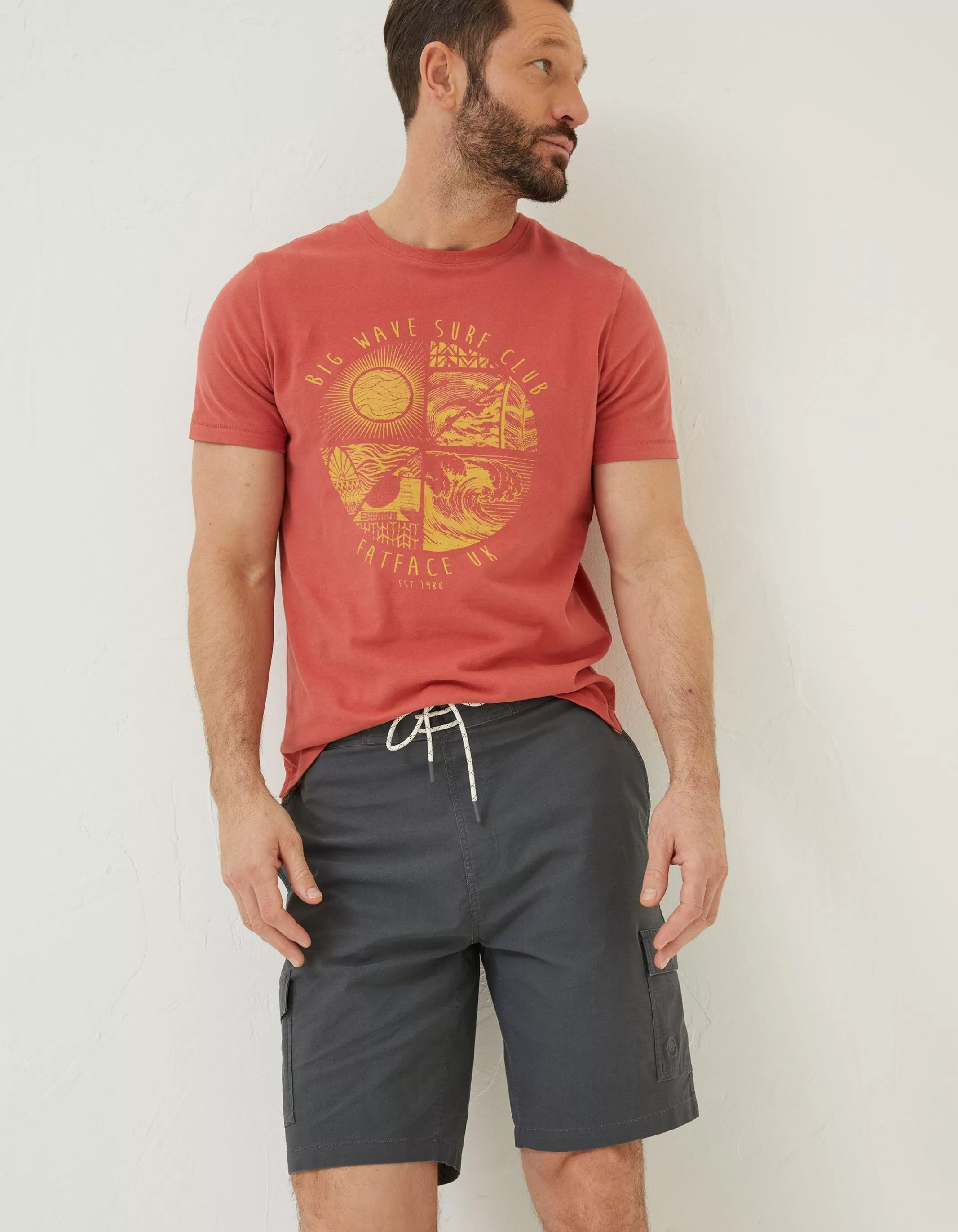 Outlet FatFace Filey Cargo Swim Shorts Dark Grey