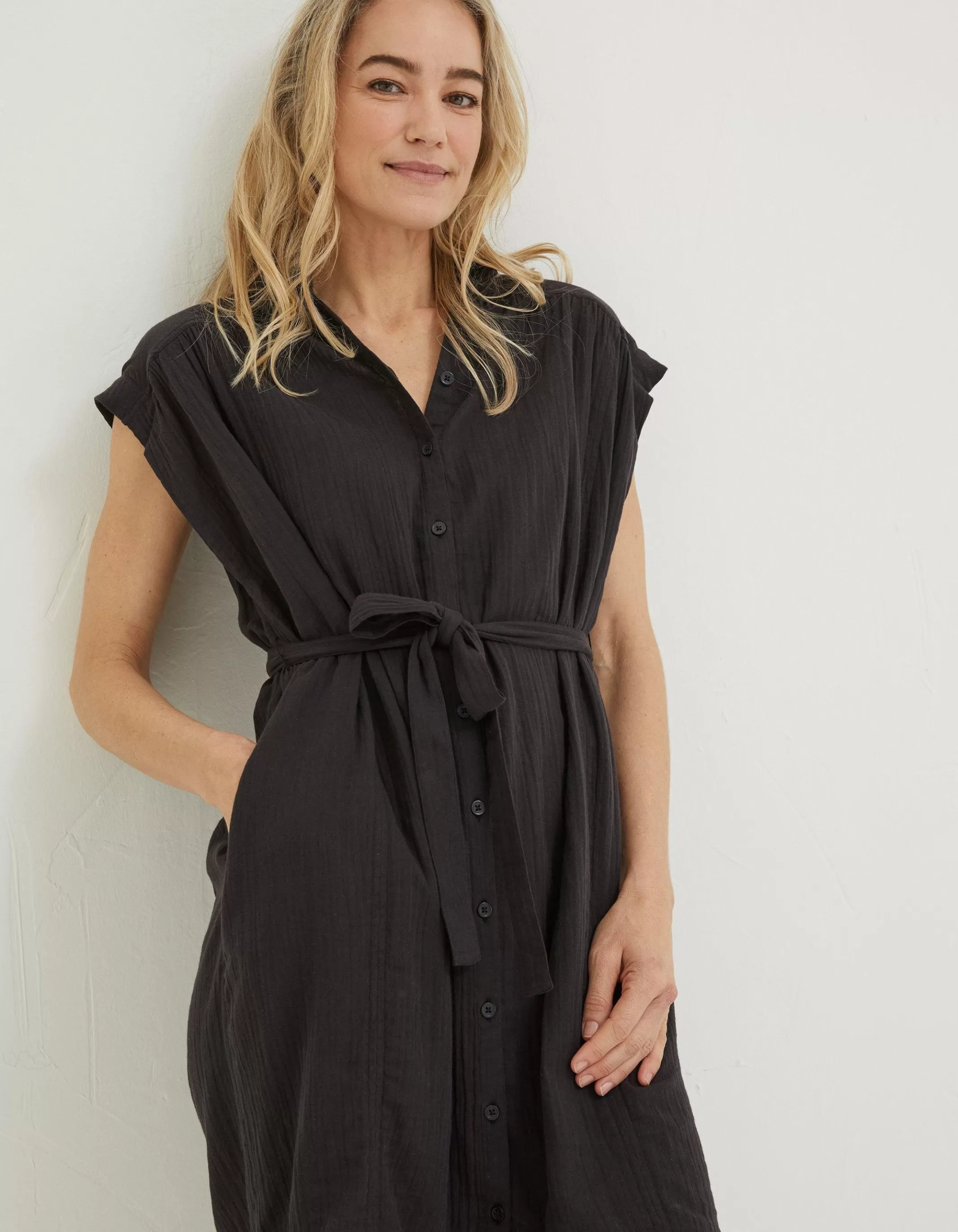 Fashion FatFace Finley Shirt Dress Black