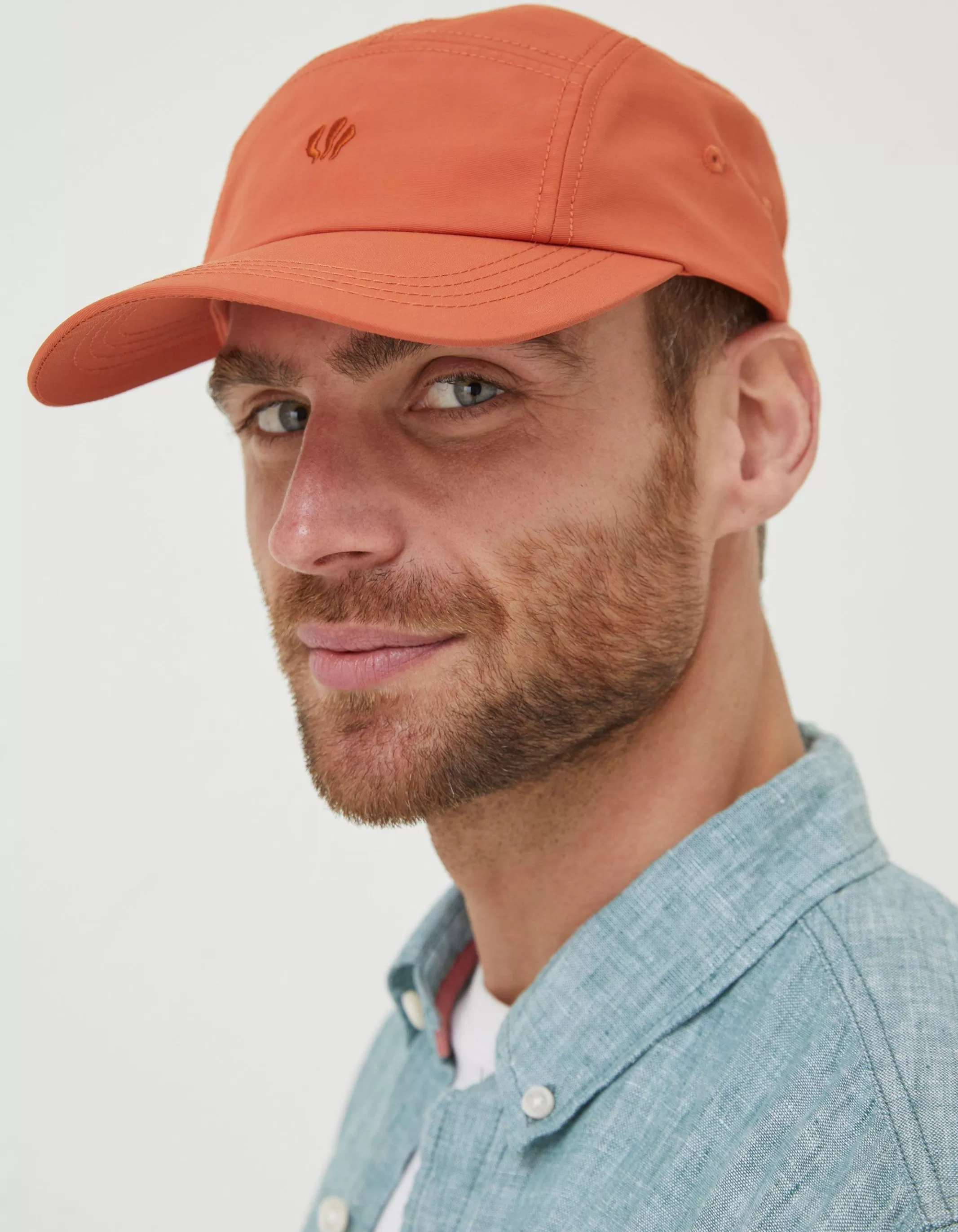 Hot FatFace Five Panel Cap Orange