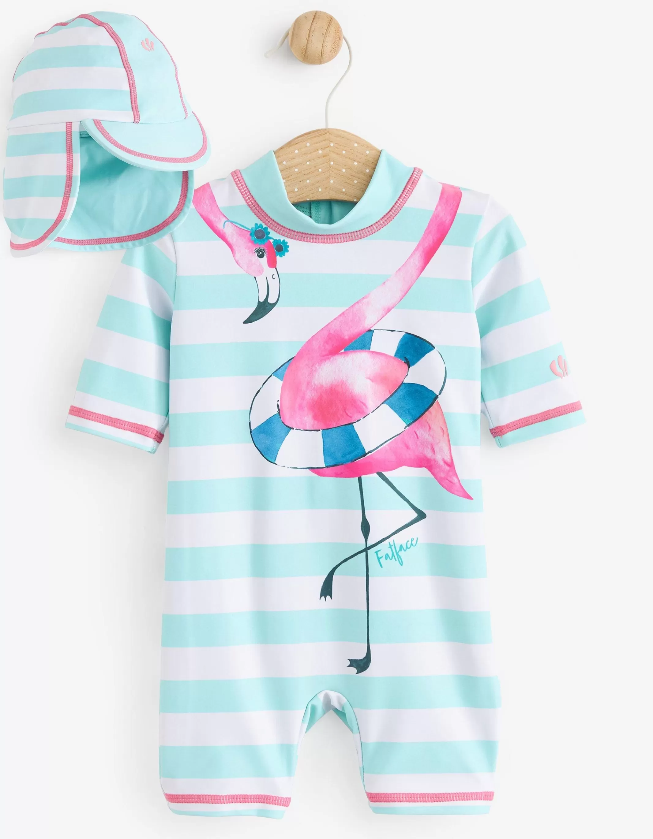 Online FatFace Flamingo Surf Suit And Hat Set Blue