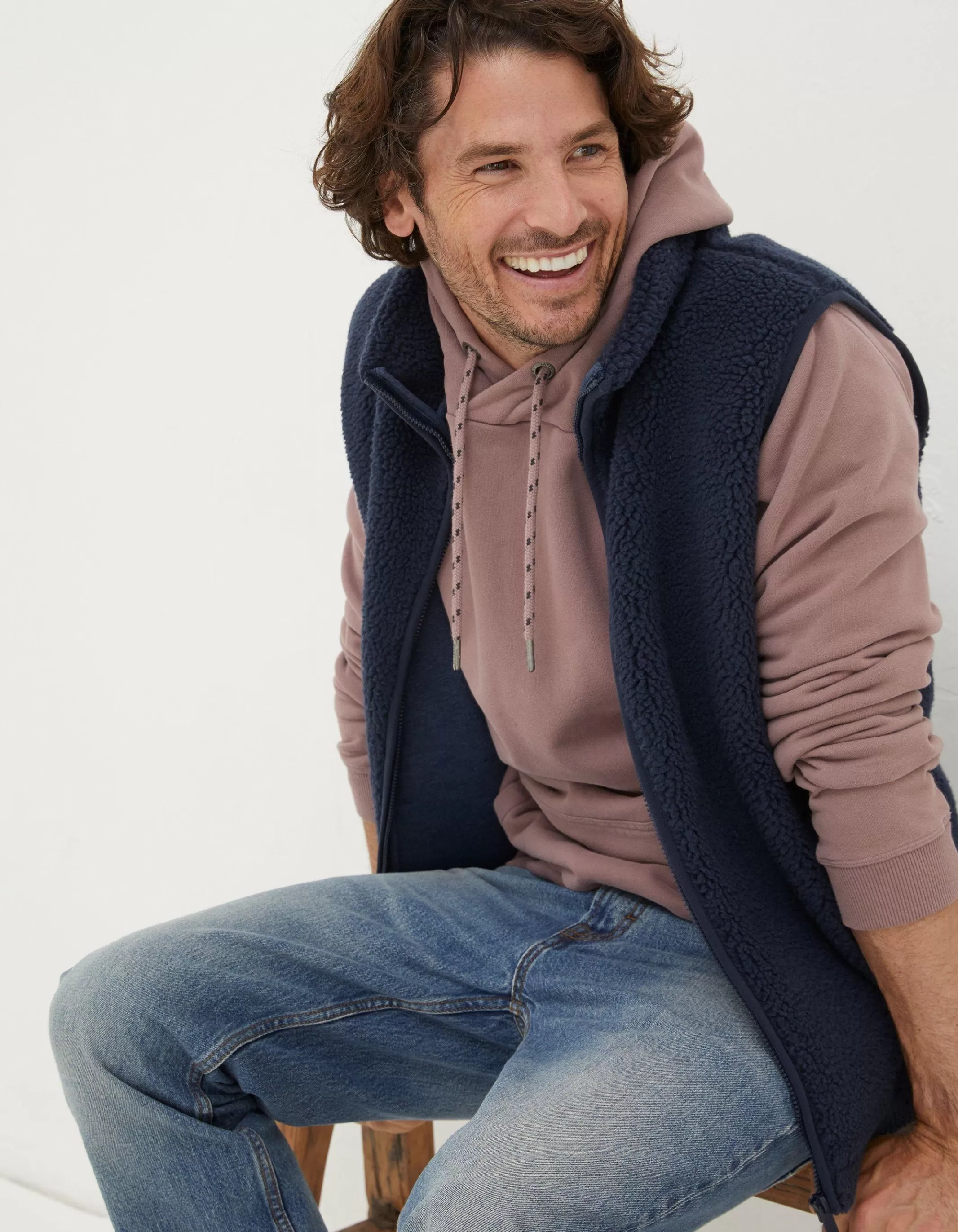Clearance FatFace Fleece Gilet Navy