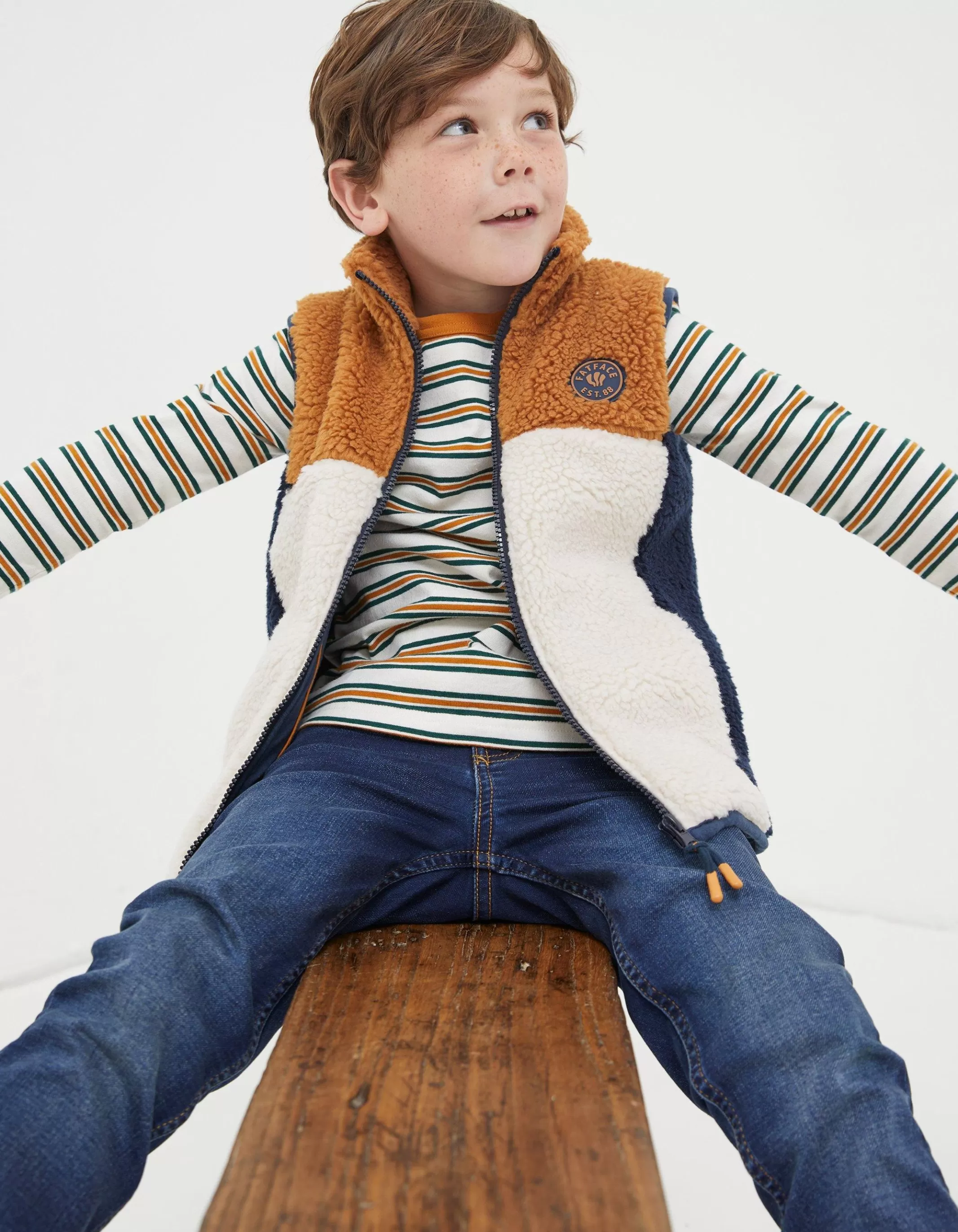 Fashion FatFace Fleece Gilet Natural