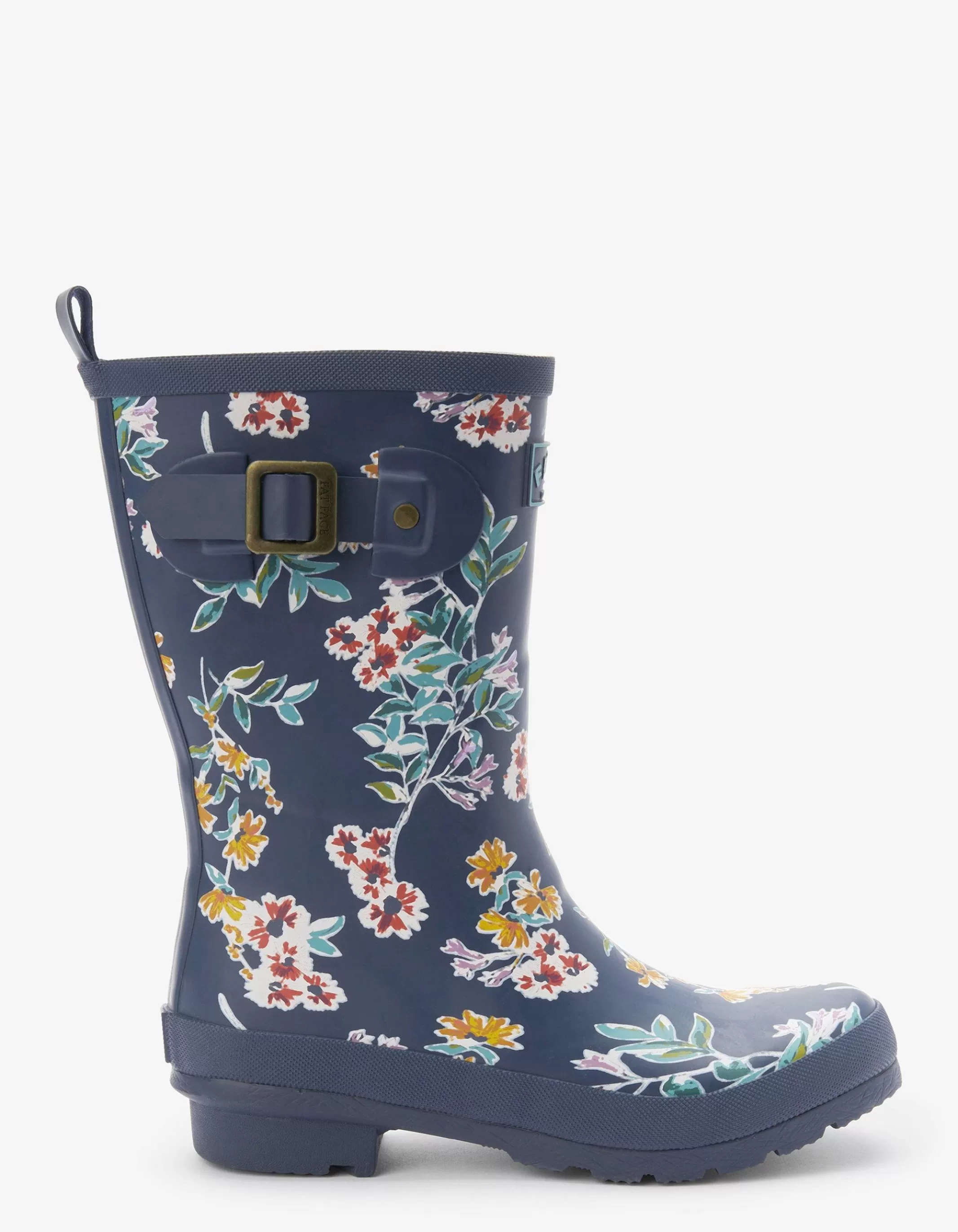 Online FatFace Floral Print Mid Wellies Navy