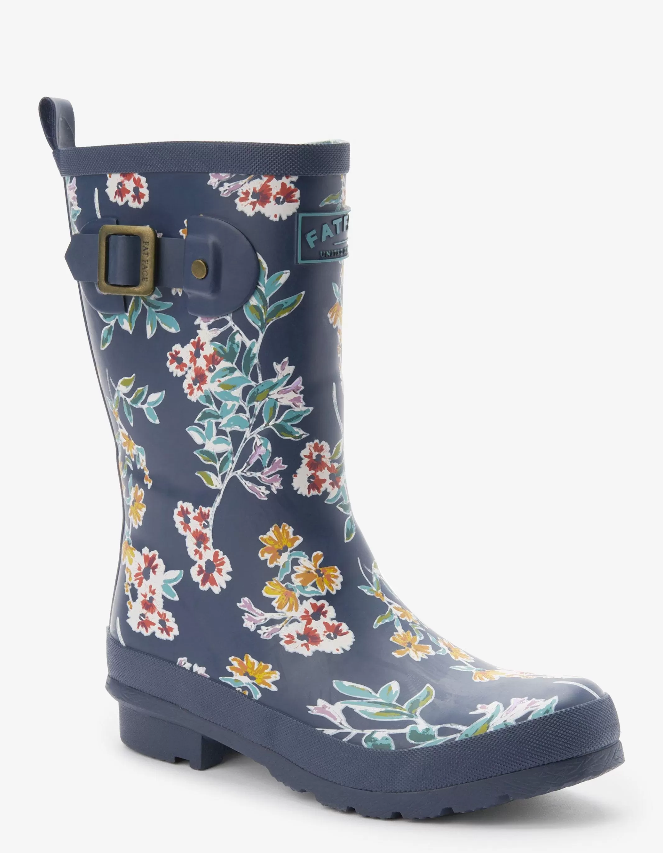 Online FatFace Floral Print Mid Wellies Navy