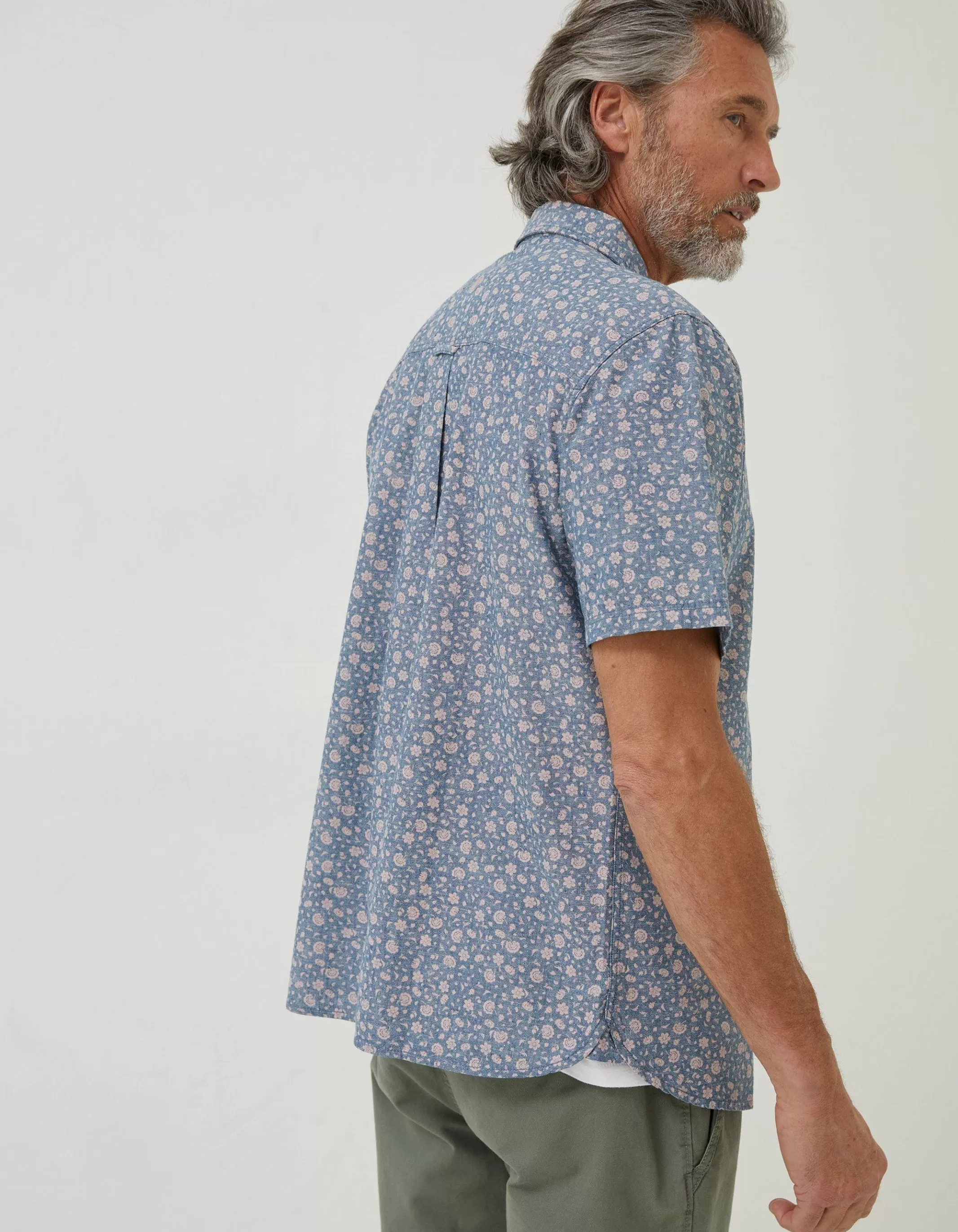 Online FatFace Floral Print Shirt Dusky Pink