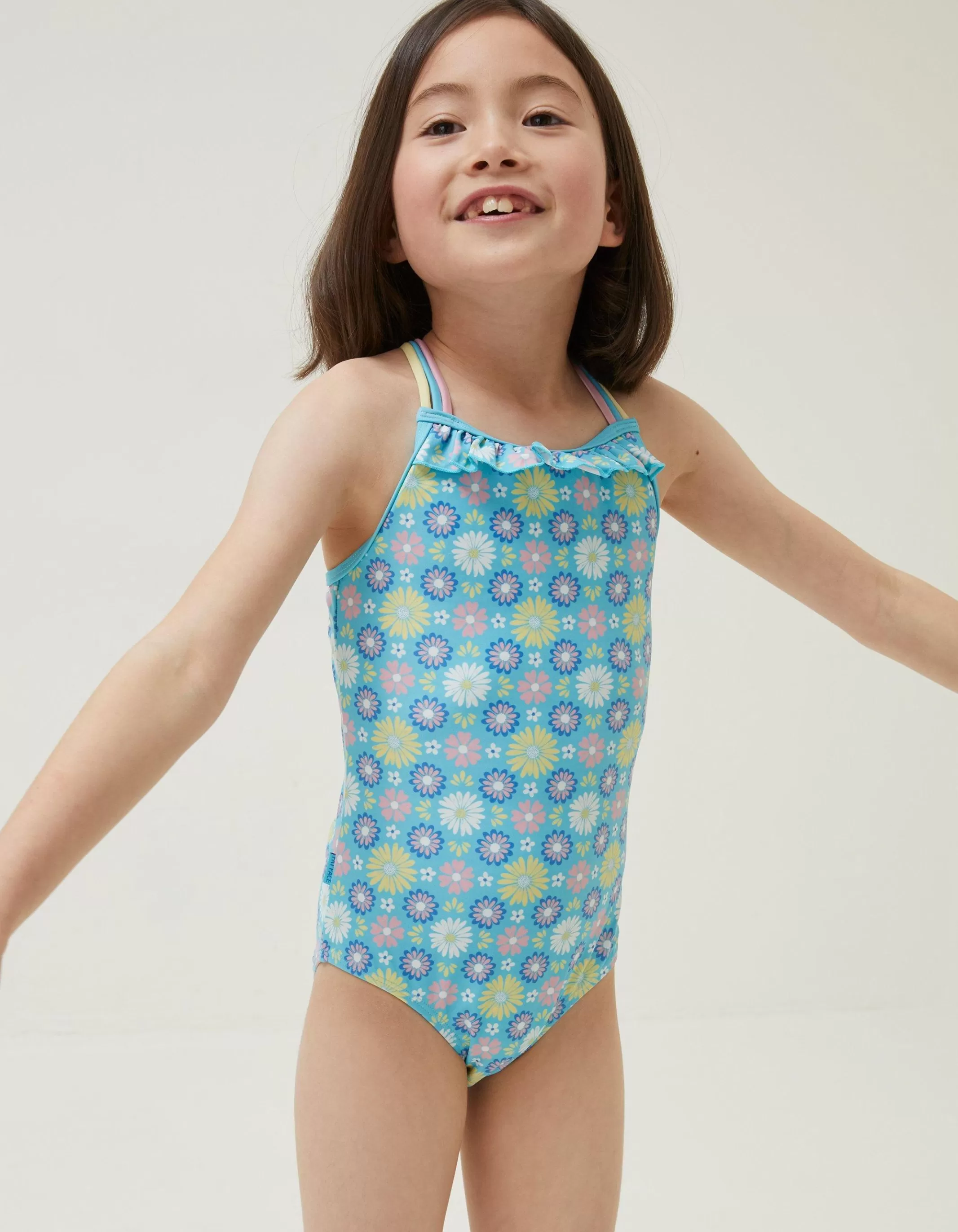 Sale FatFace Floral Swimsuit Sage Green