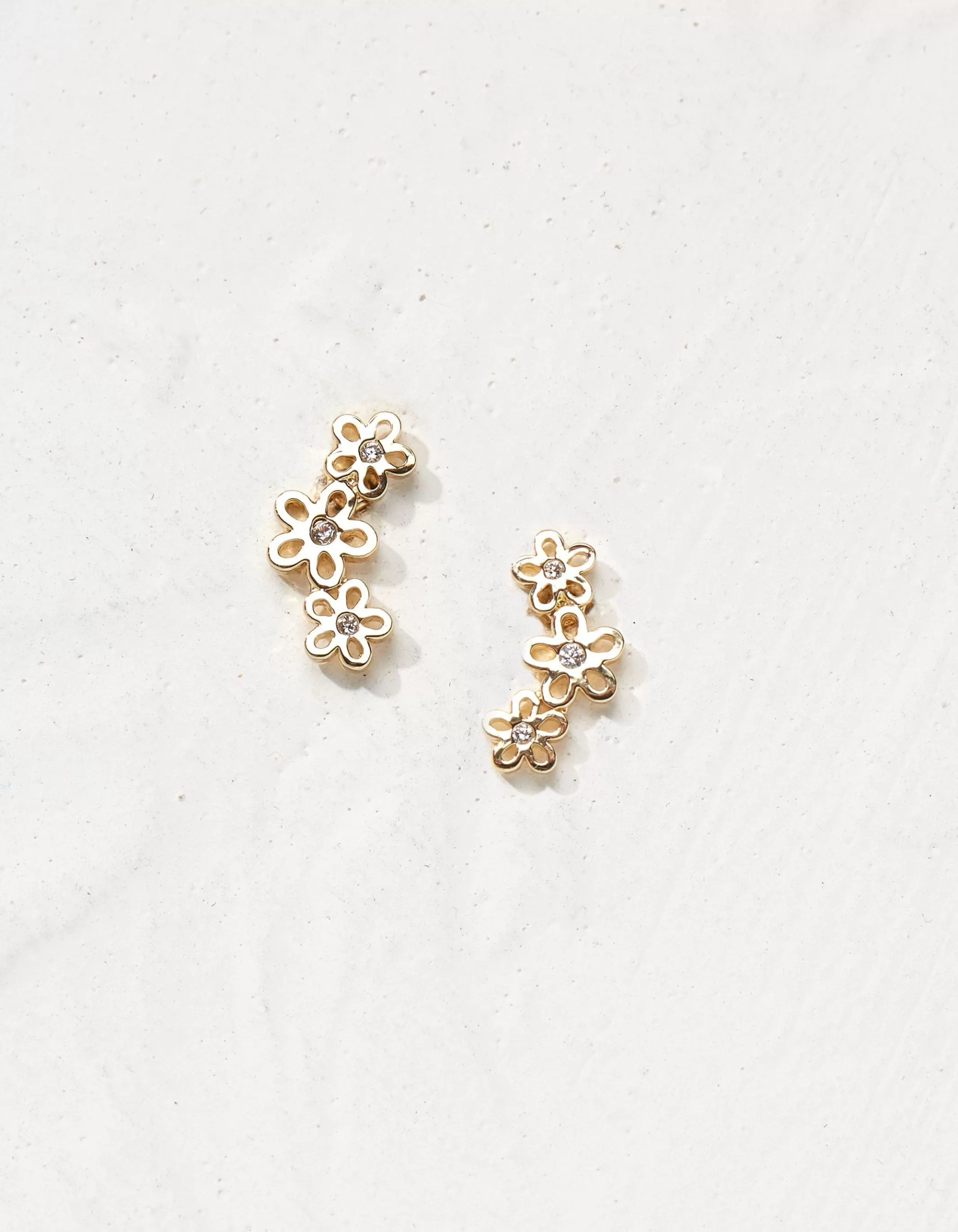 Shop FatFace Flower Crawler Earrings Gold