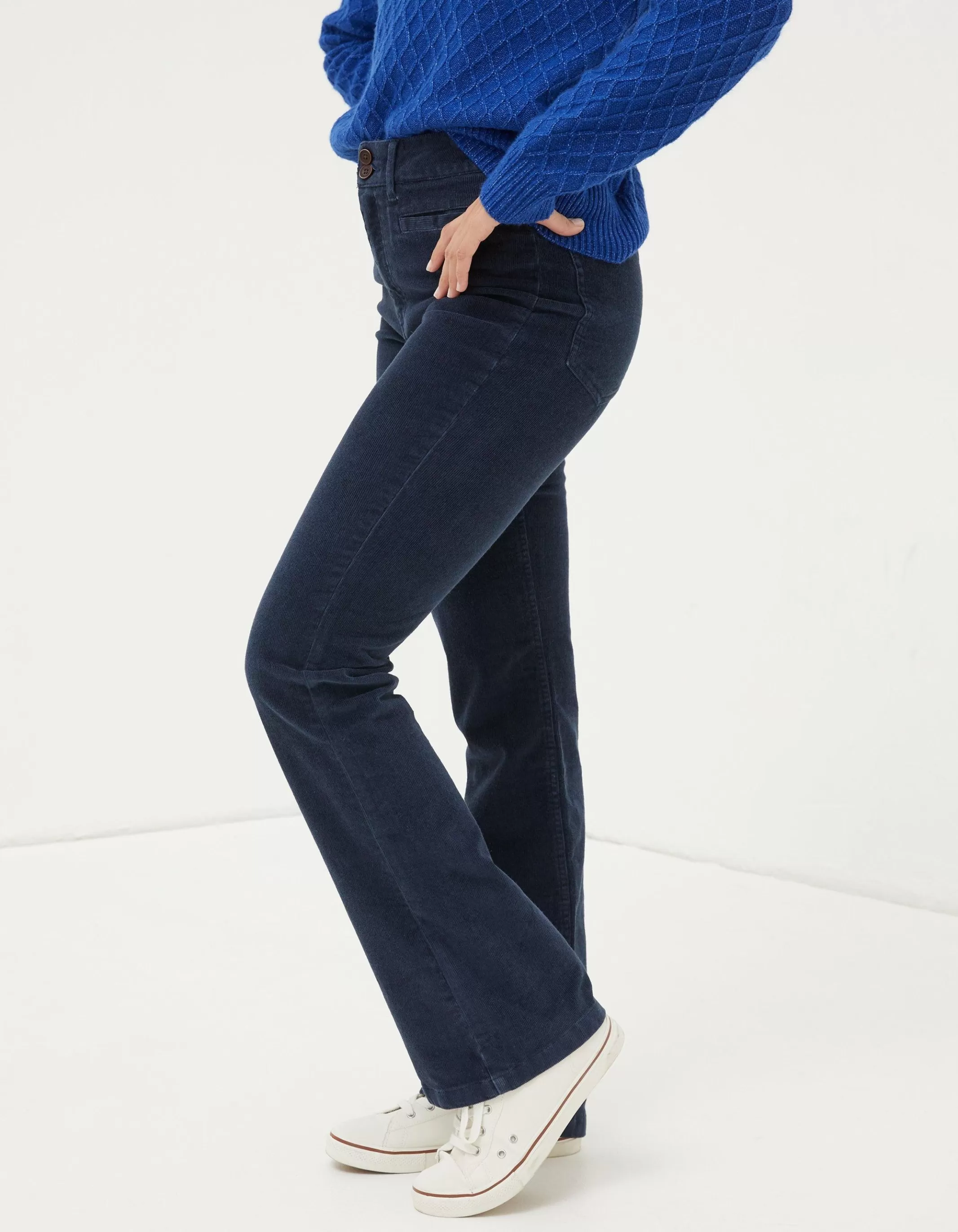 Store FatFace Fly Flare Corduroy Trousers Navy