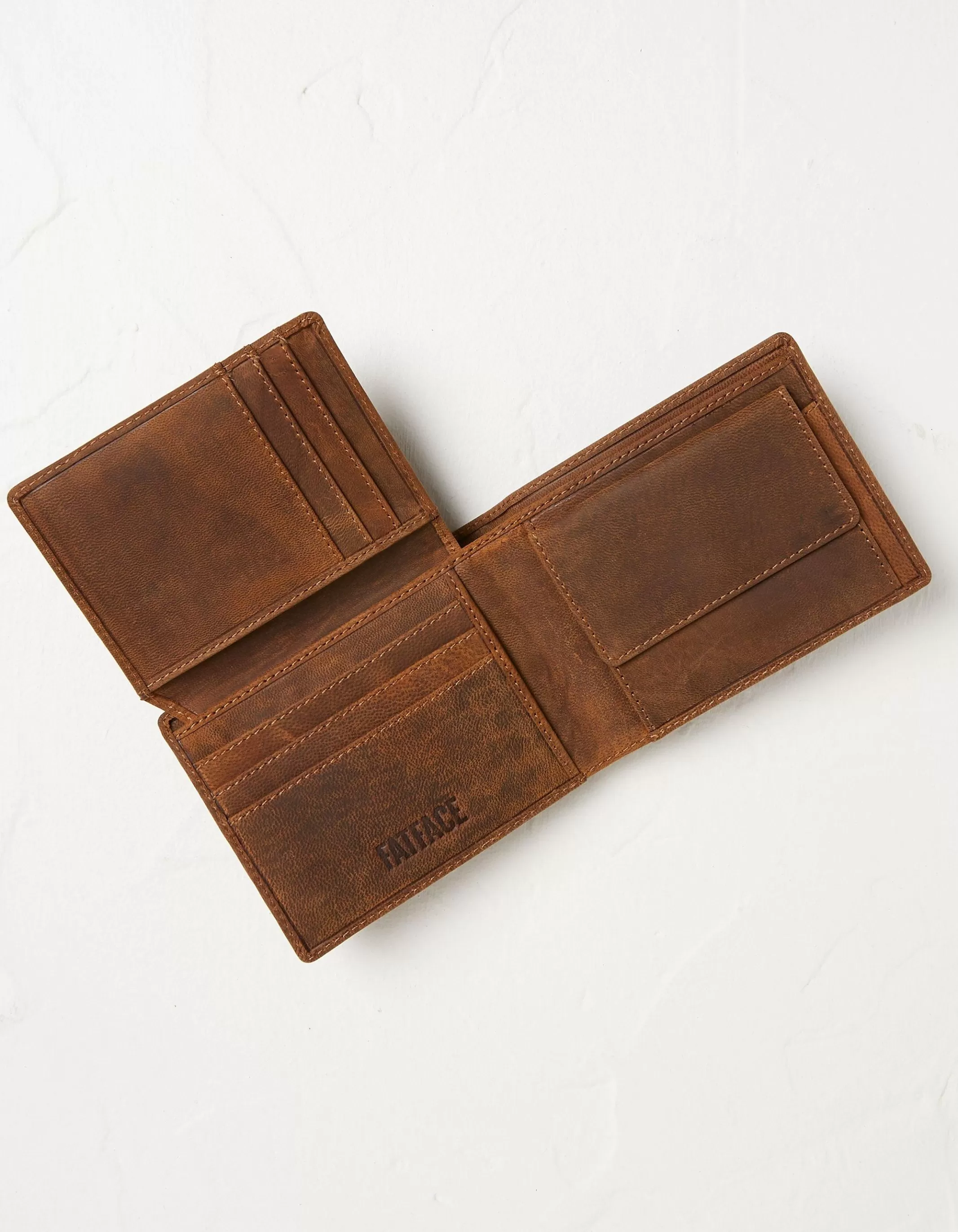 Hot FatFace Foldover Nubuck Wallet Washed Tan