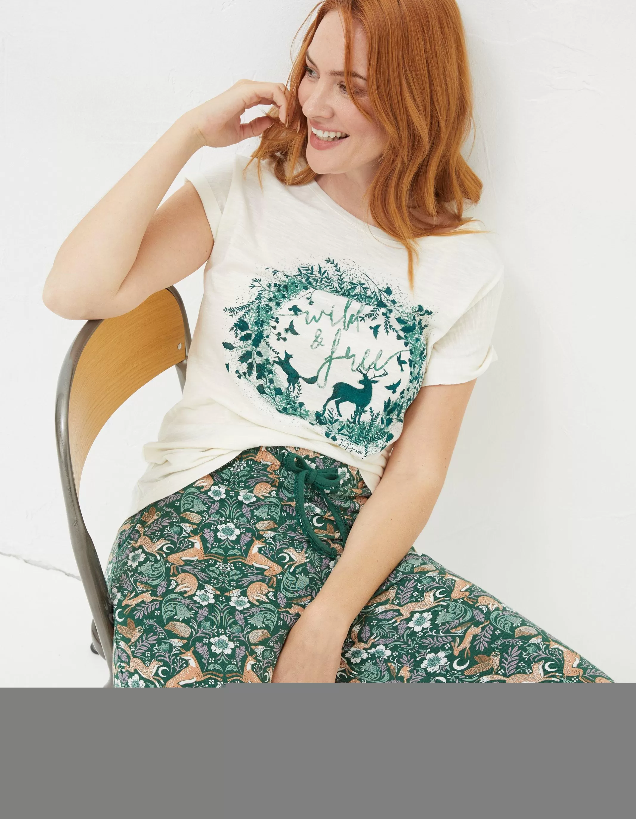 Cheap FatFace Forest Scapes Tee Ivory
