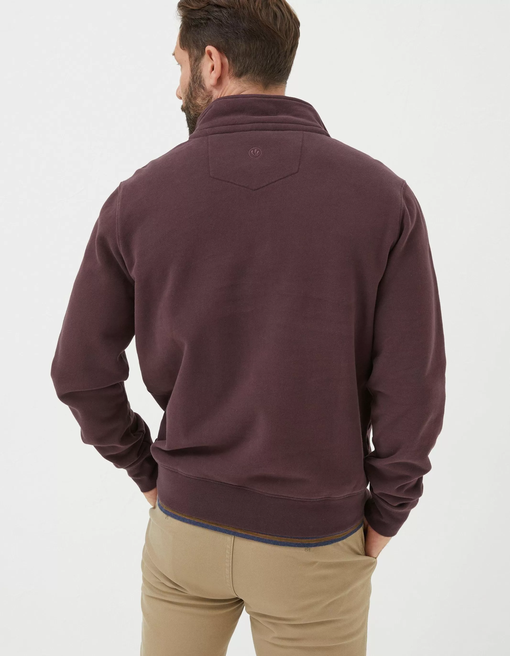 Hot FatFace Fowey Half Neck Sweatshirt Plum