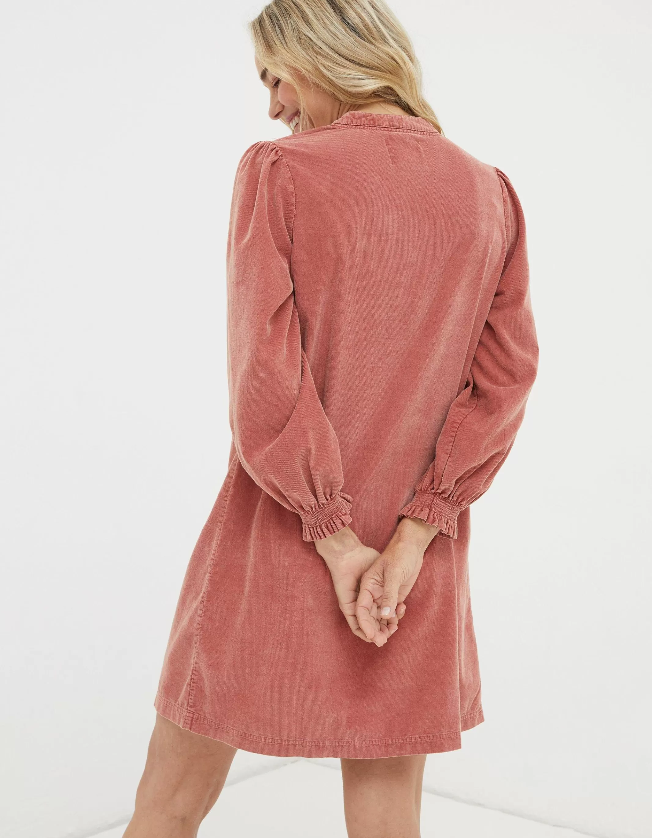 Online FatFace Fran Cord Tunic Dress Dusky Orange