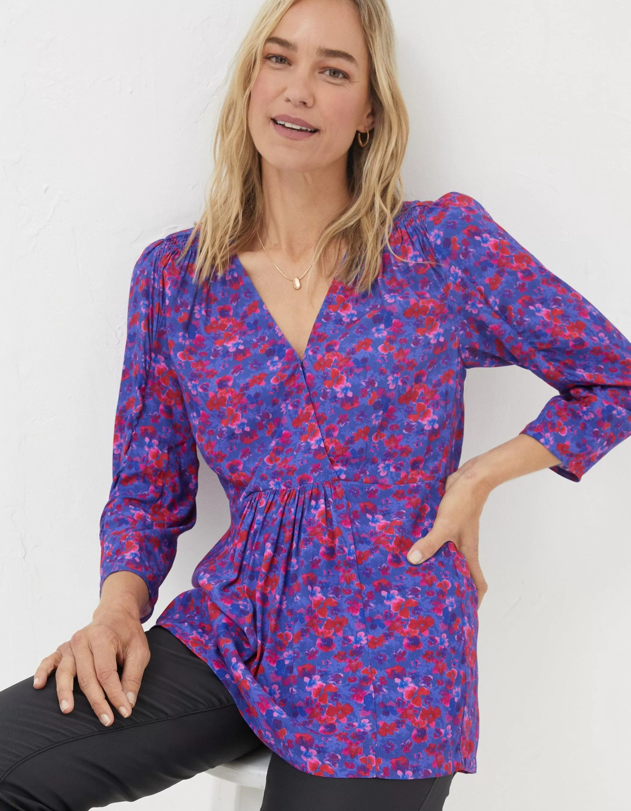 Best Sale FatFace Frankie Painterly Blouse Purple