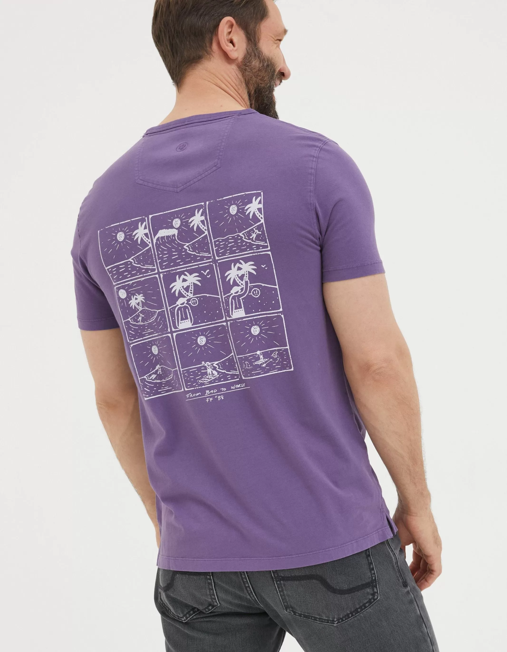 Best FatFace From Bad To Worse T-Shirt Purple