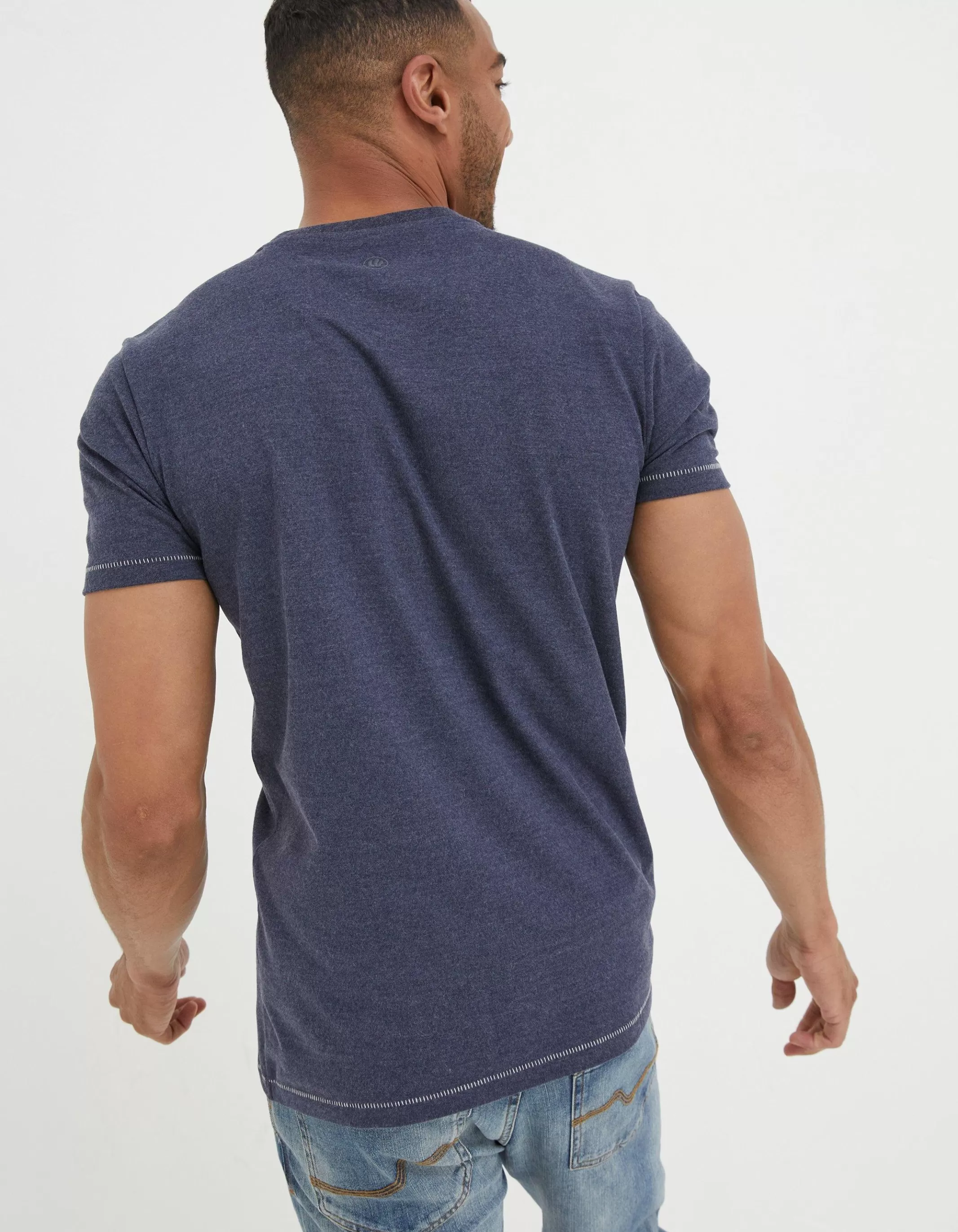 New FatFace Fun Guys T-Shirt Navy Marl