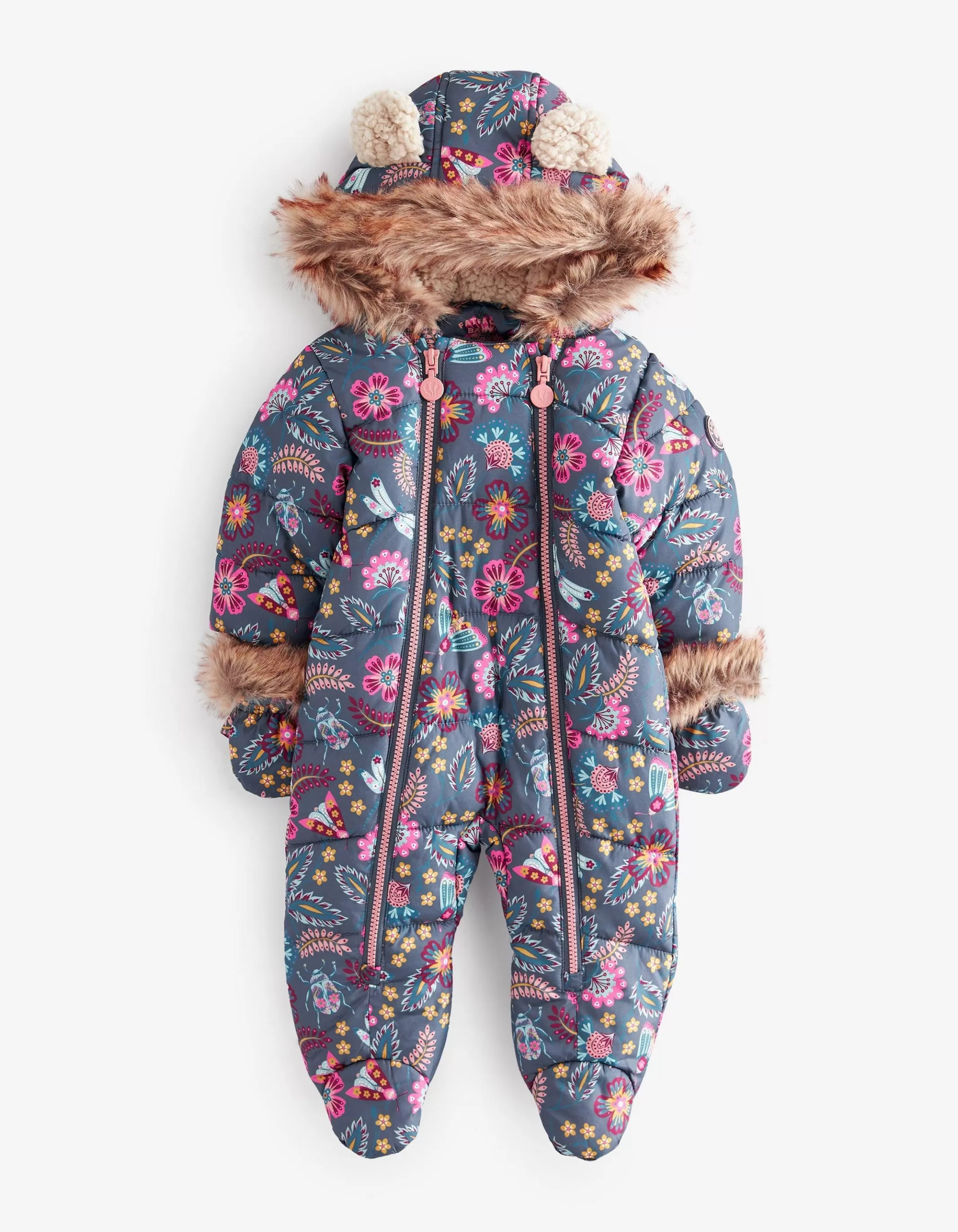 Flash Sale FatFace Garden Floral Print Snowsuit Navy