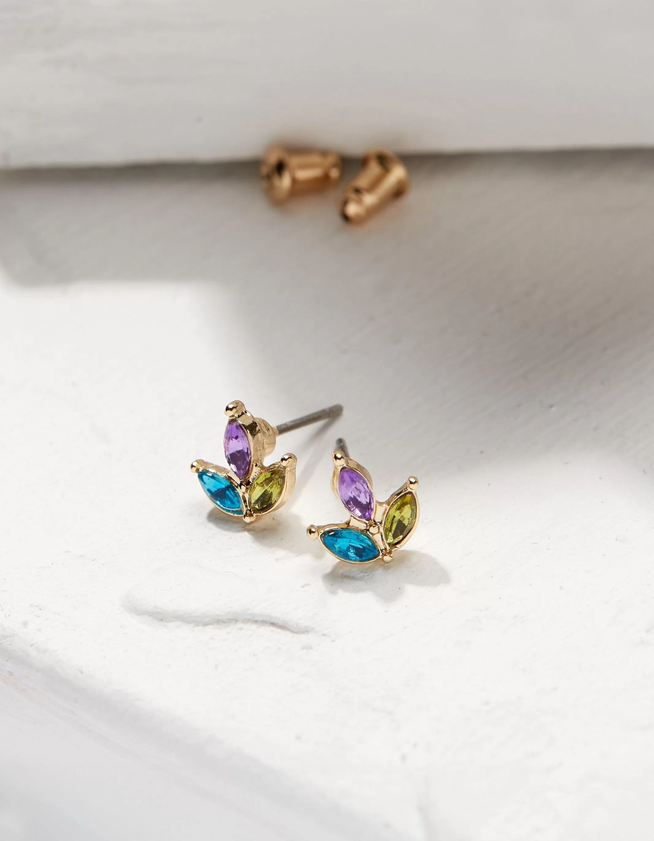 Shop FatFace Gem Leaf Studs Multi