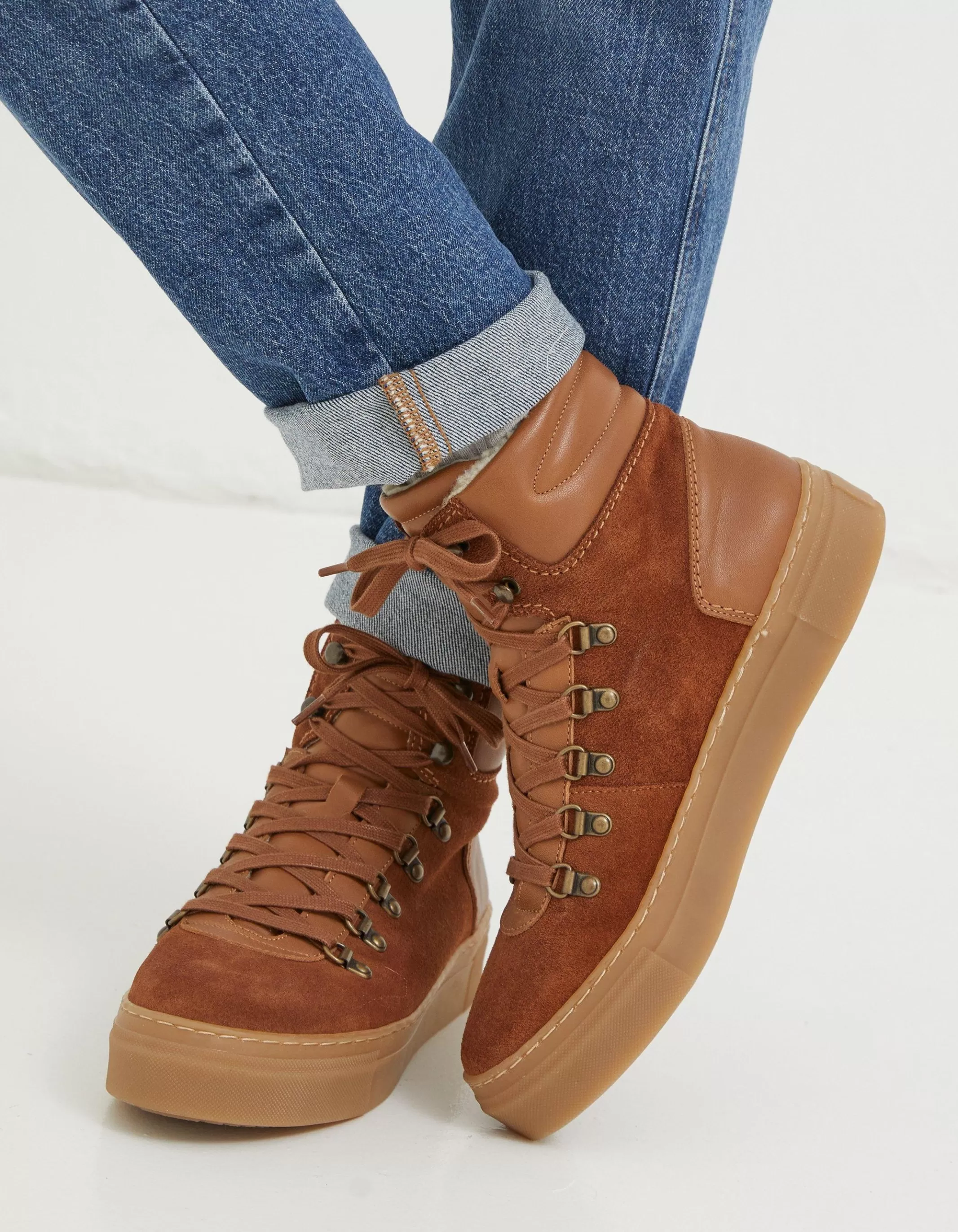 Cheap FatFace Georgie Hybrid Hiker Boots Tan