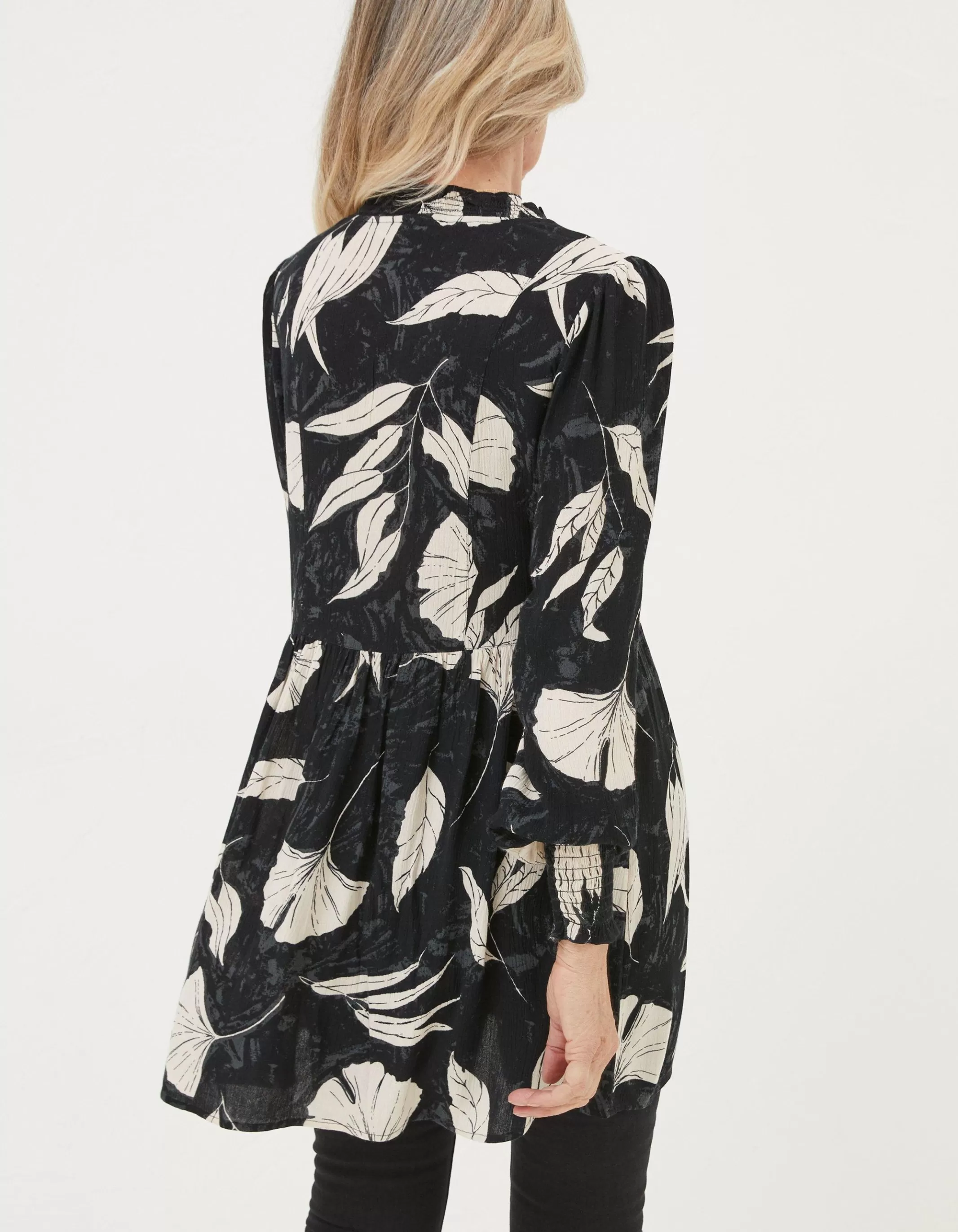 Hot FatFace Gerry Twilight Leaves Tunic Black