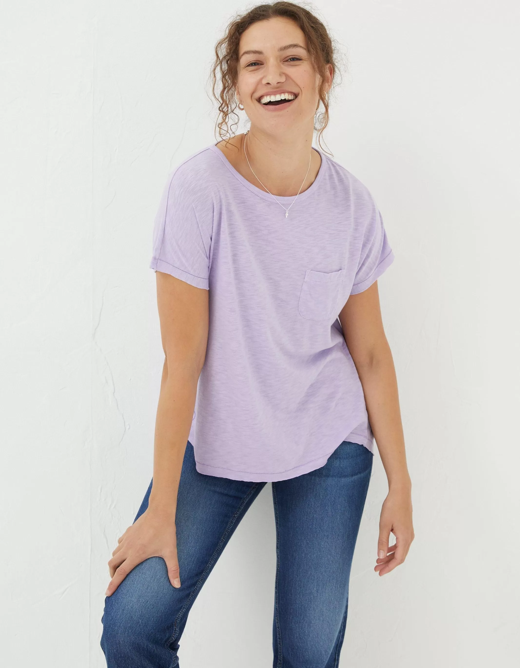 Best FatFace Gigi Garment Dye T Shirt Lilac