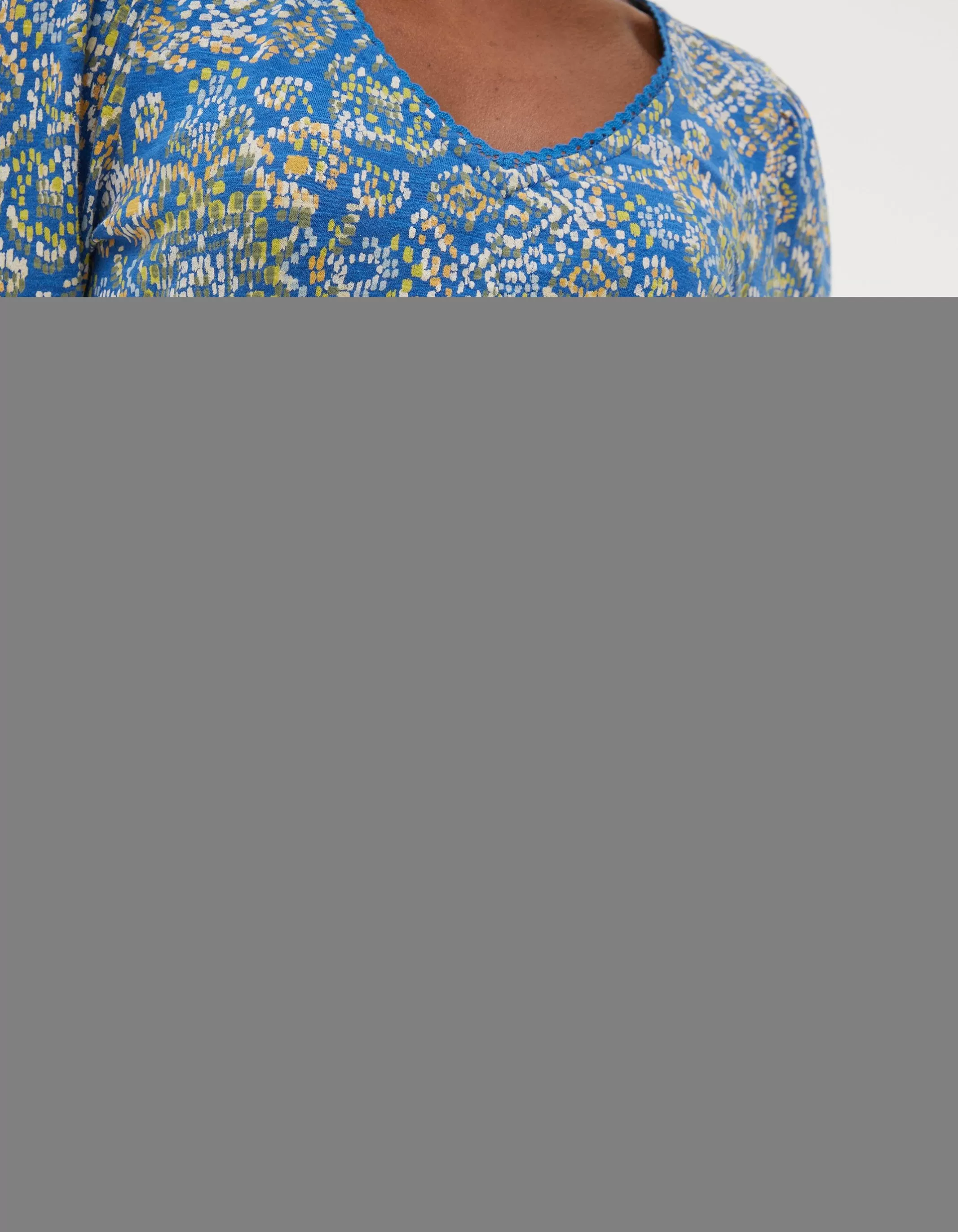 Store FatFace Gina Aztec Texture Tunic Bright Blue