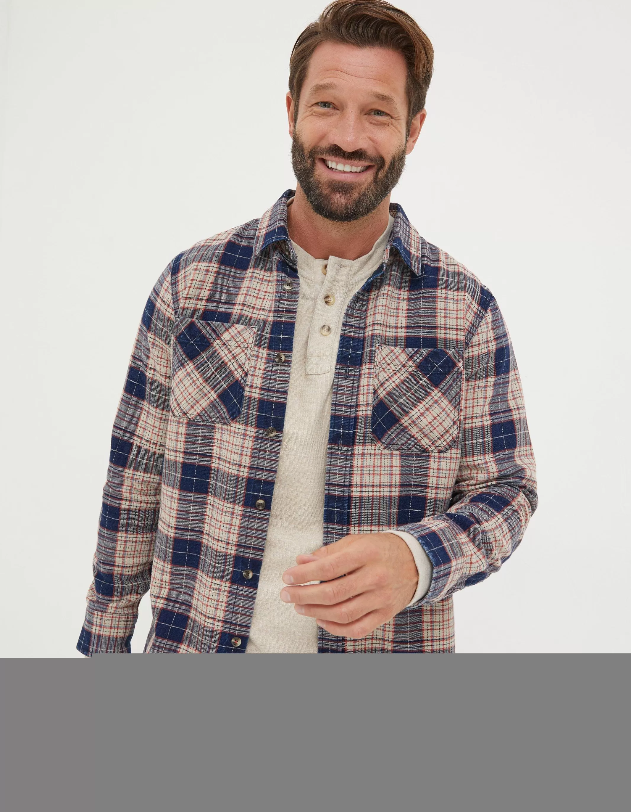 Cheap FatFace Glenwood Check Shirt Navy