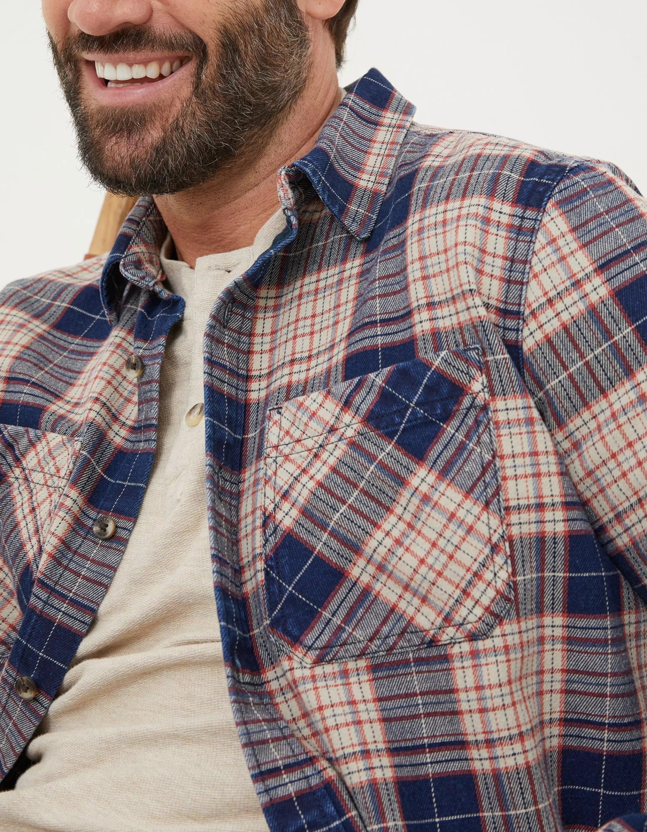Cheap FatFace Glenwood Check Shirt Navy