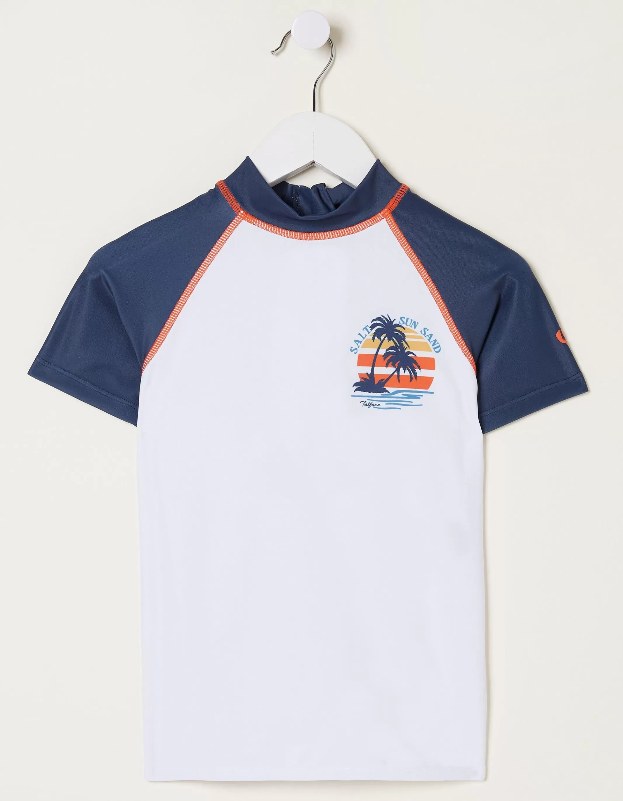 Best Sale FatFace Graphic Rash Vest Natural White