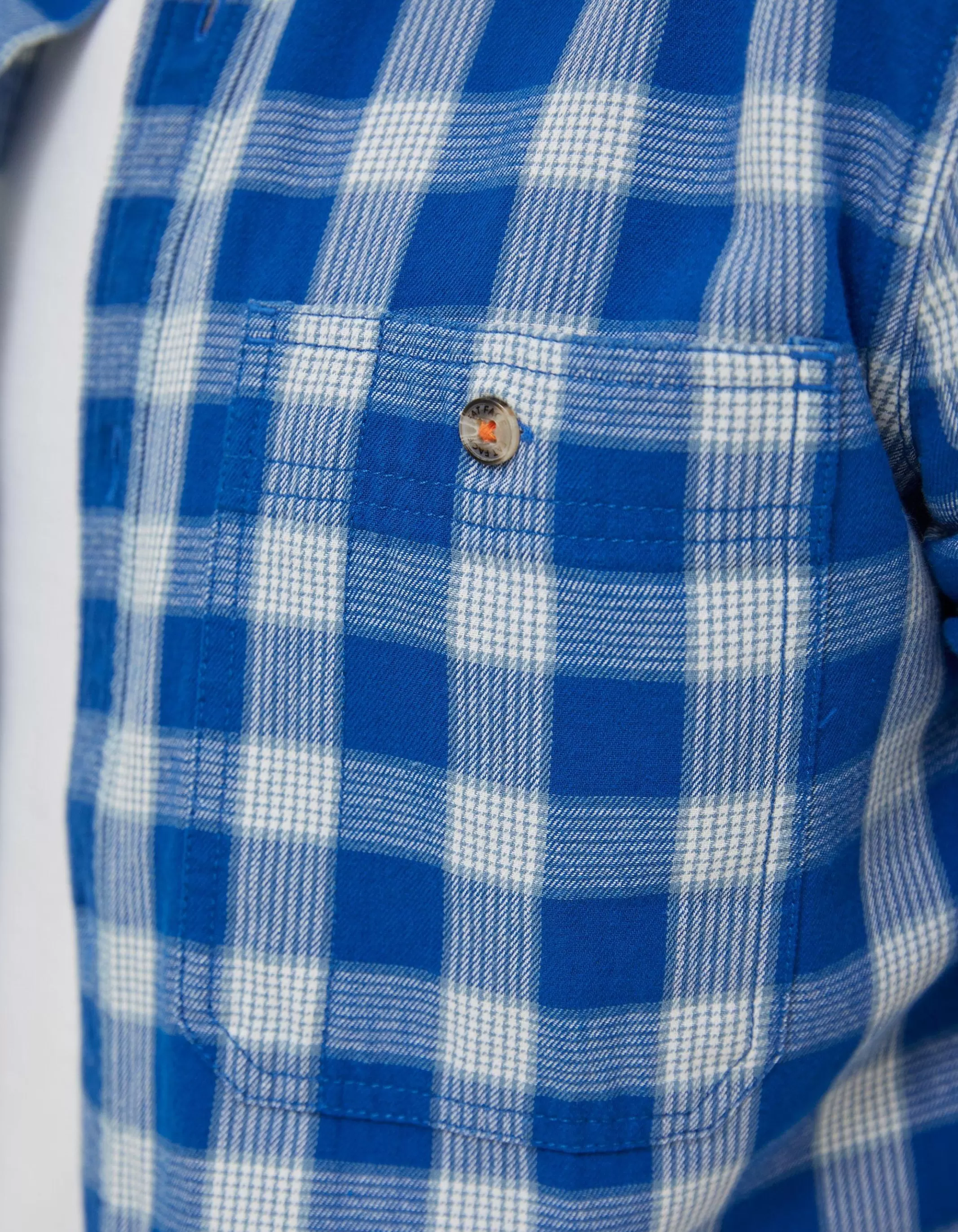 Discount FatFace Grid Check Shirt Cobalt Blue
