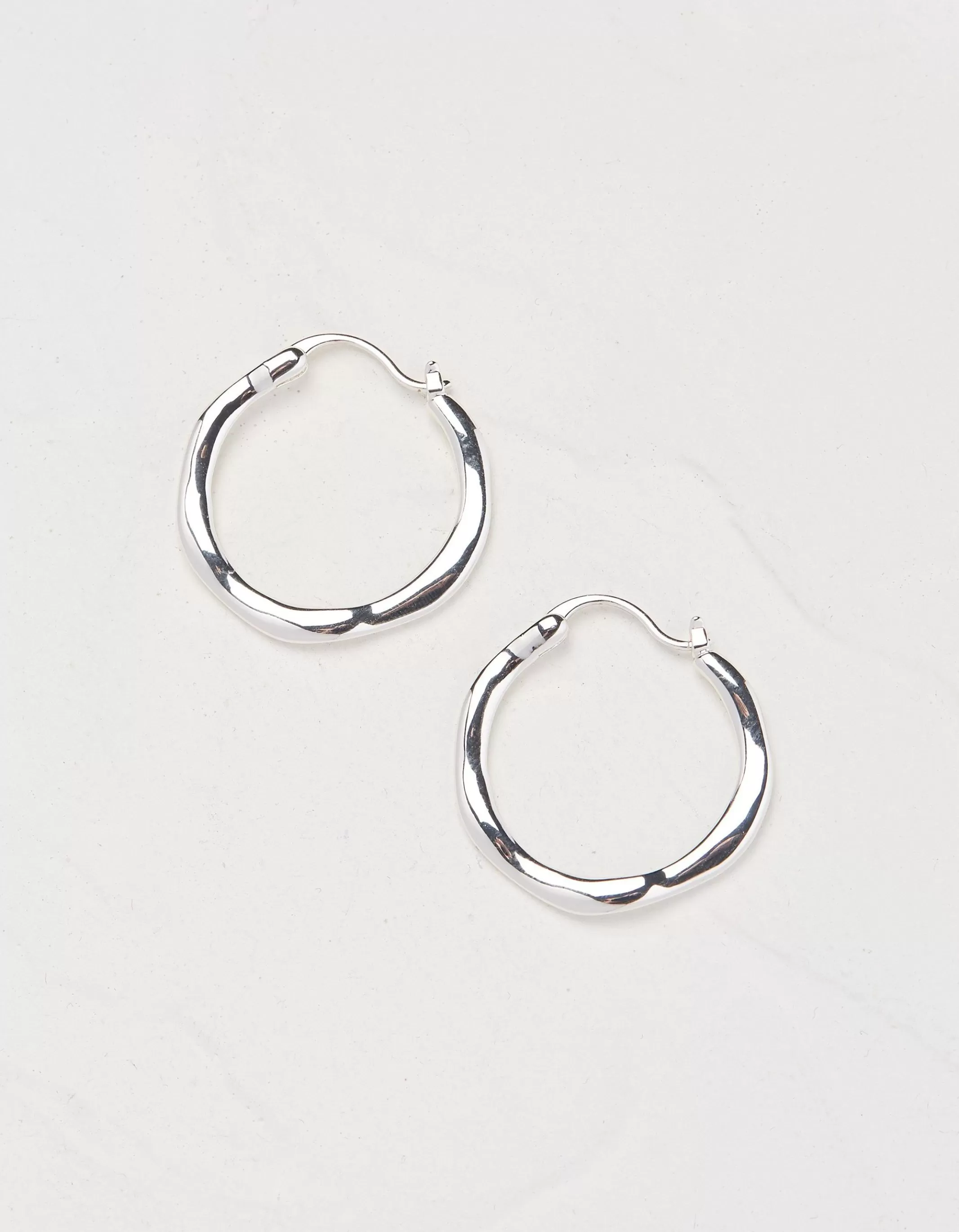 Best FatFace Hammered Hoops Silver