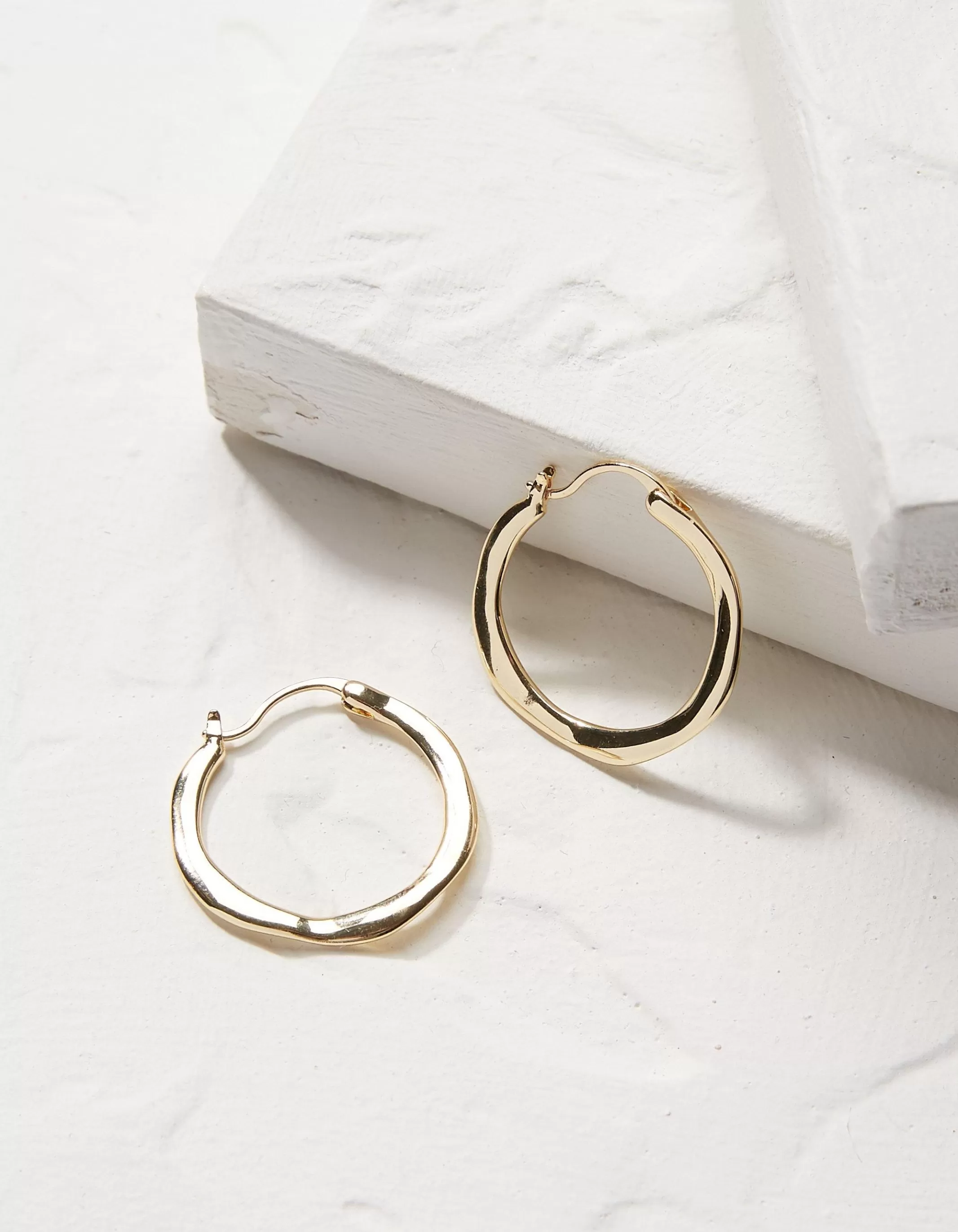 Best Sale FatFace Hammered Hoops Gold