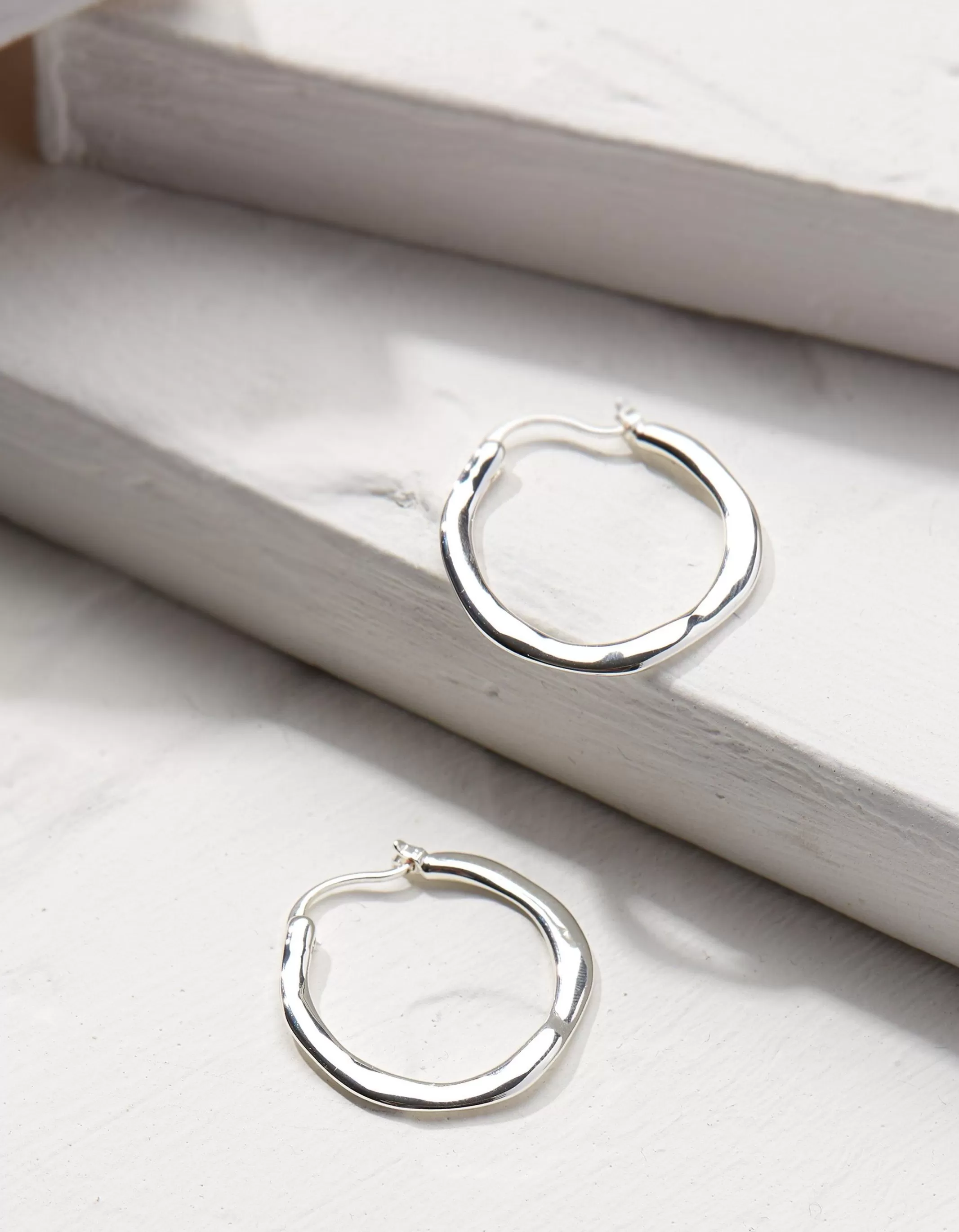 Best FatFace Hammered Hoops Silver