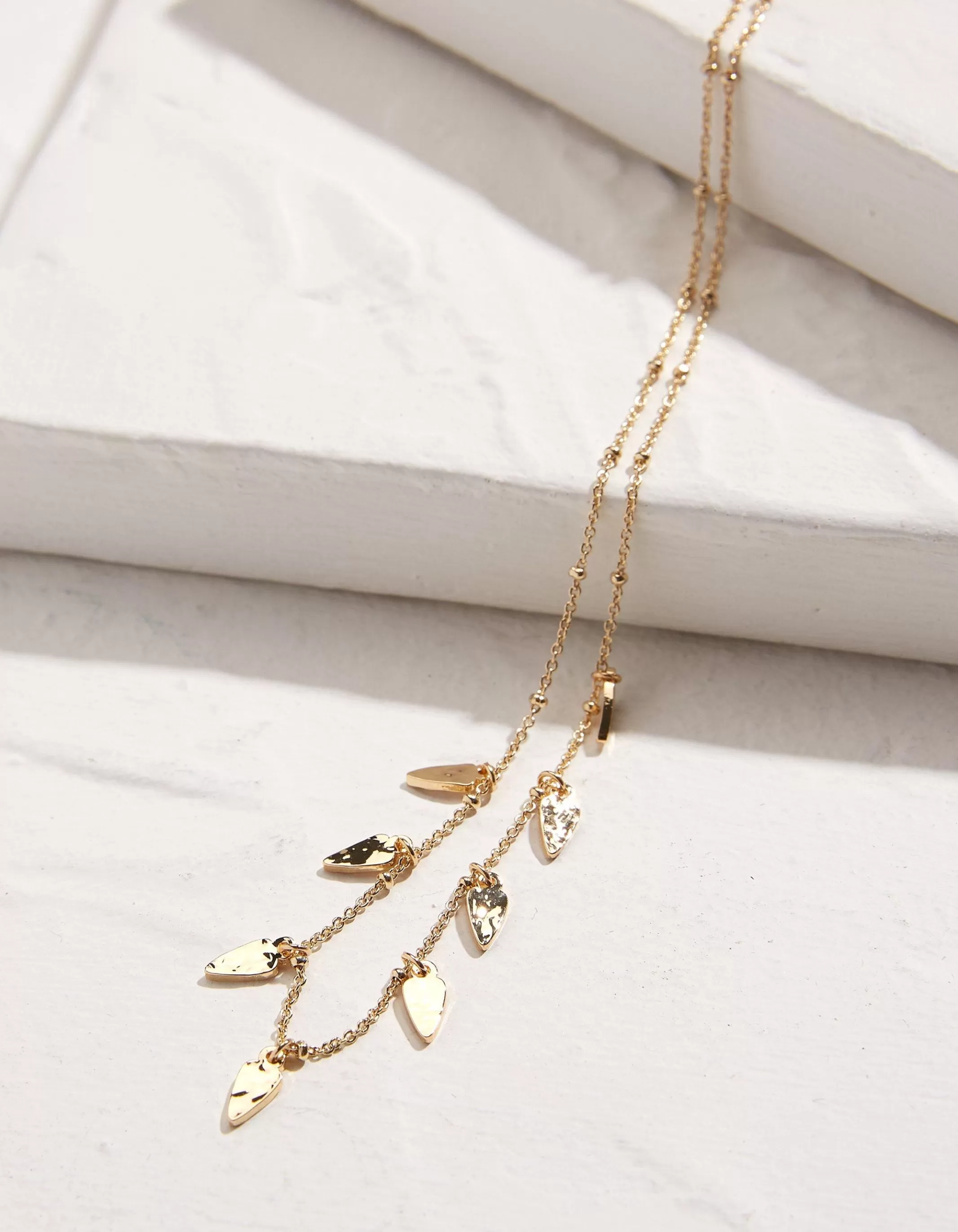 Fashion FatFace Hammered Pendants Necklace Gold