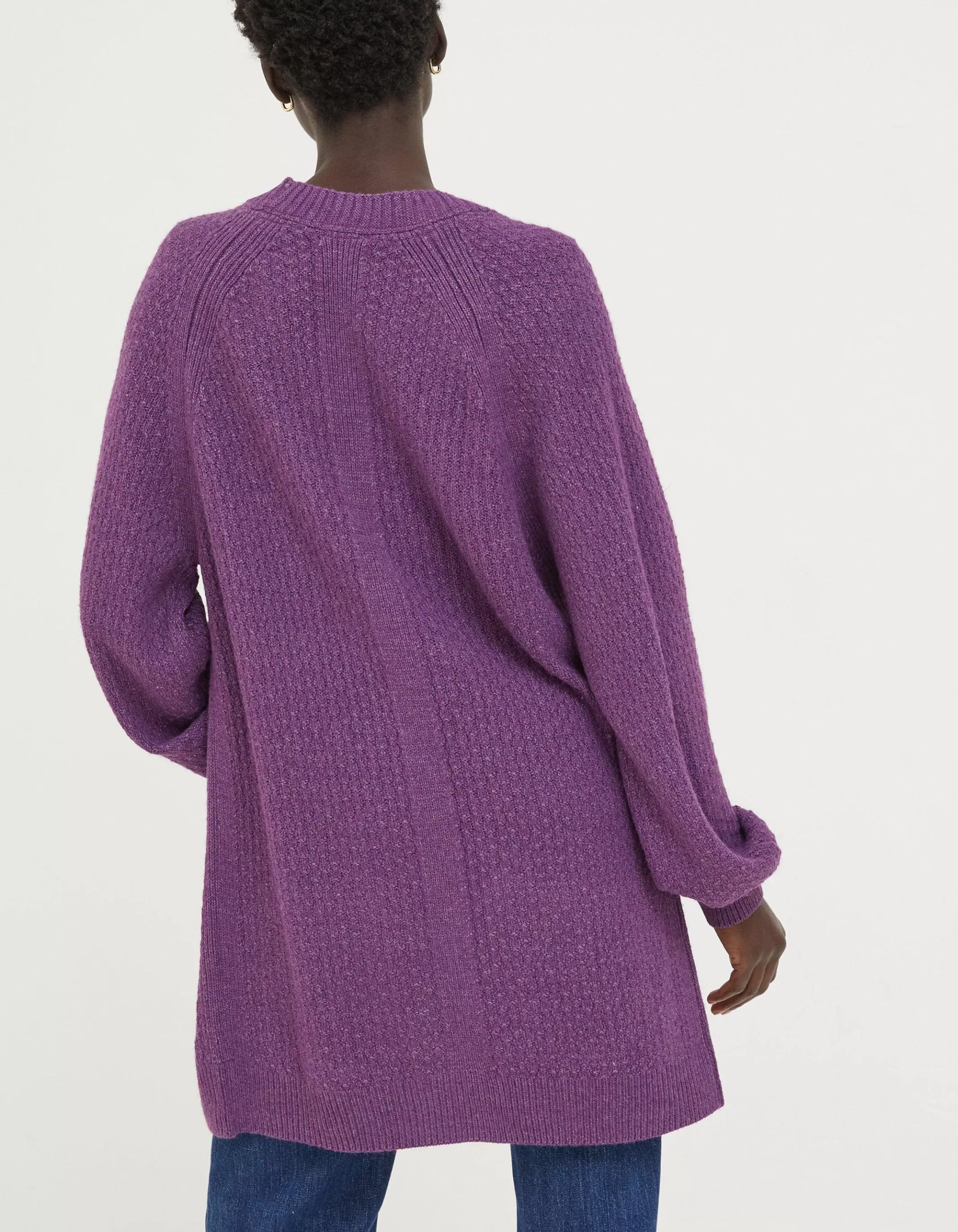 Fashion FatFace Hannah Edge To Edge Cardigan Purple